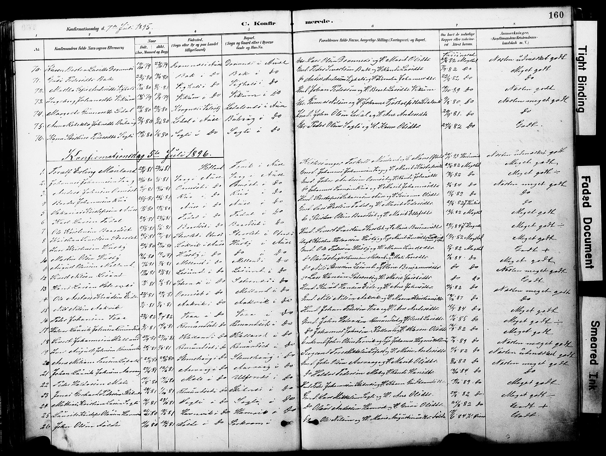 Ministerialprotokoller, klokkerbøker og fødselsregistre - Møre og Romsdal, AV/SAT-A-1454/578/L0907: Parish register (official) no. 578A06, 1887-1904, p. 160