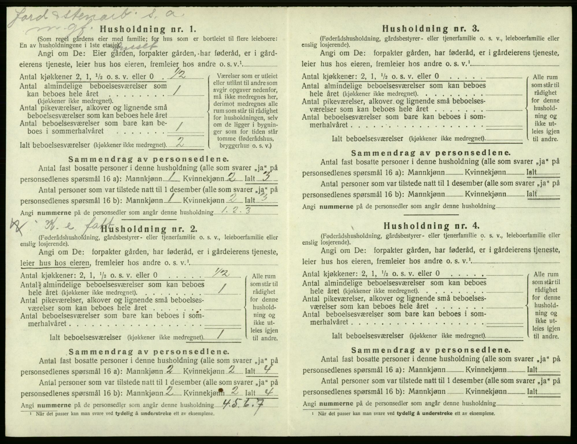 SAB, 1920 census for Kvam, 1920, p. 633