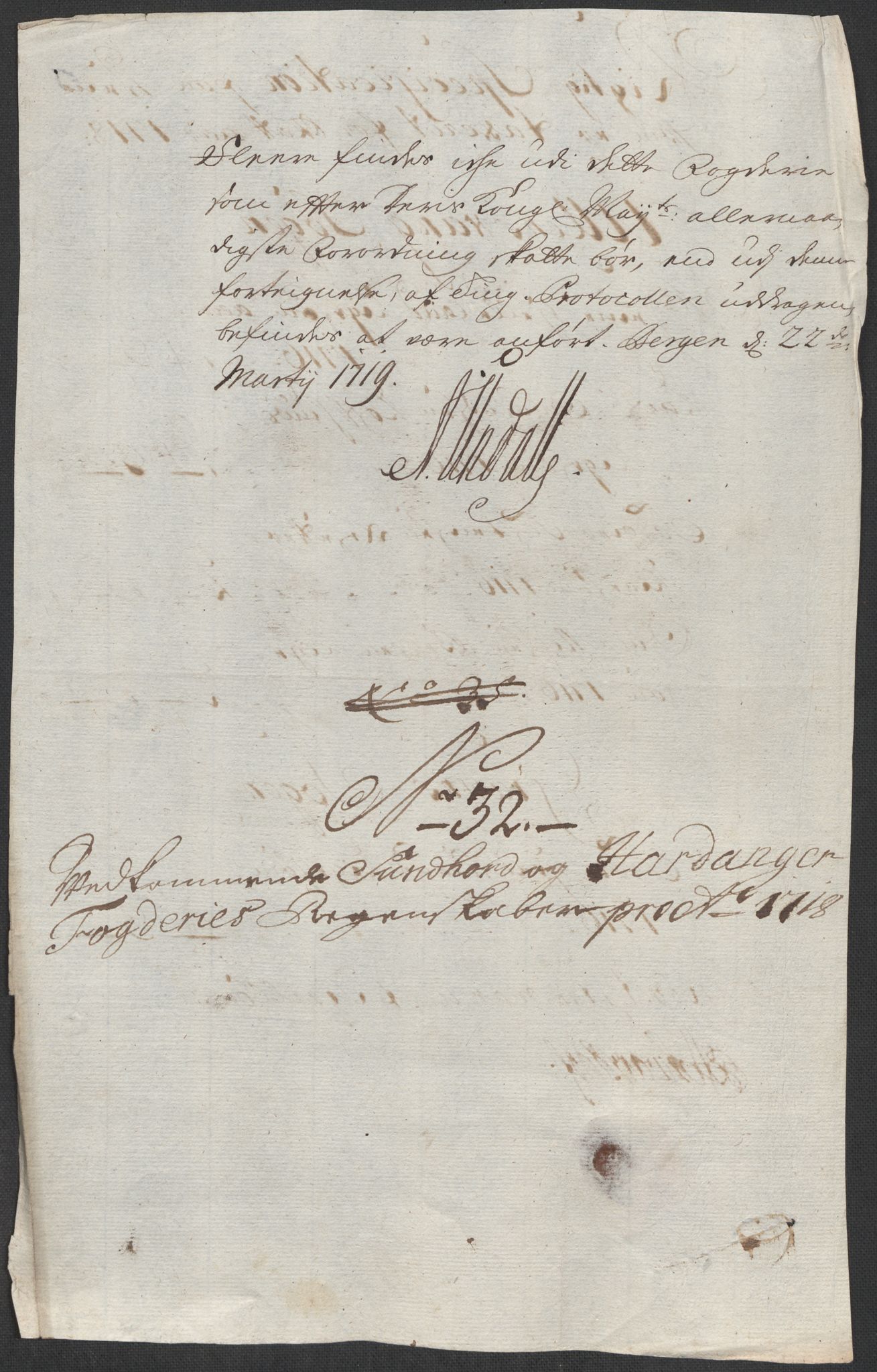 Rentekammeret inntil 1814, Reviderte regnskaper, Fogderegnskap, AV/RA-EA-4092/R48/L2995: Fogderegnskap Sunnhordland og Hardanger, 1718, p. 179