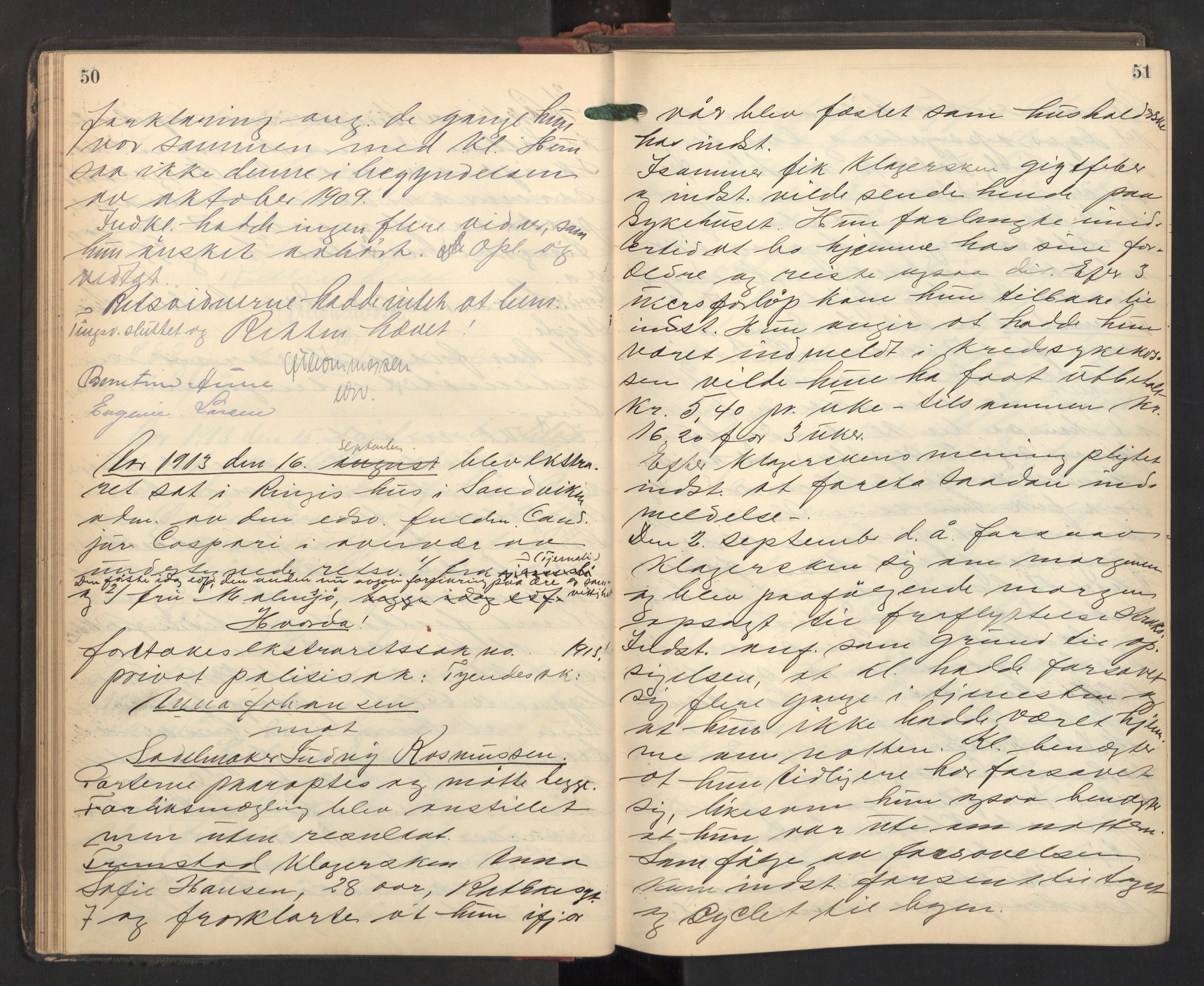 Aker sorenskriveri, AV/SAO-A-10895/F/Fc/Fcb/L0078: Ekstrarettsprotokoll, 1913-1915, p. 50-51