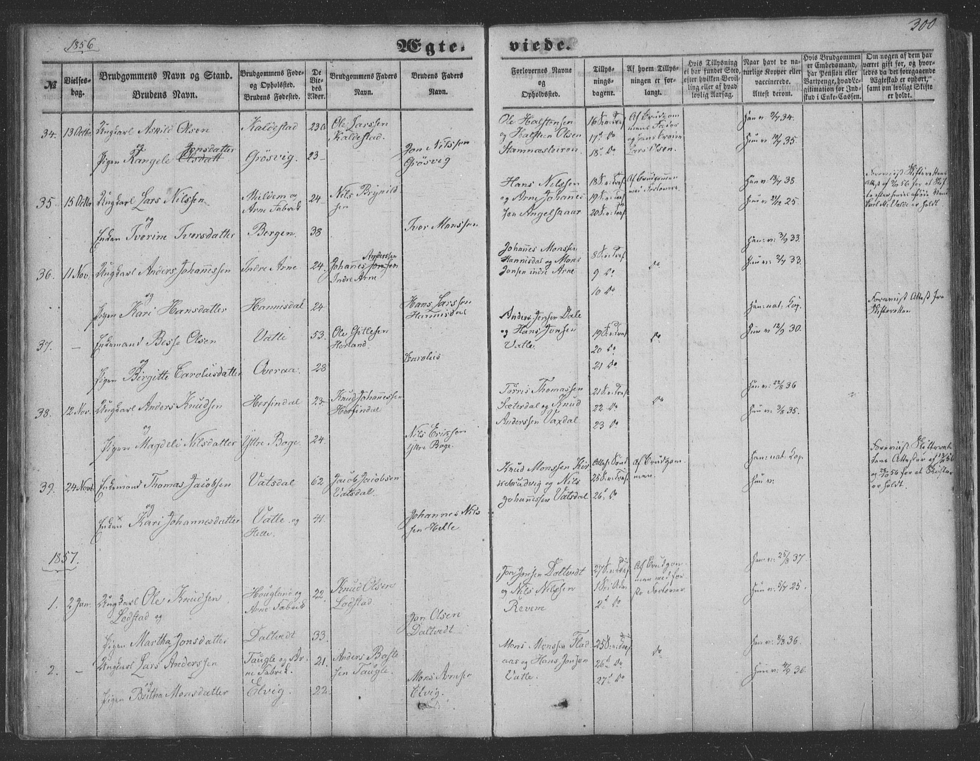 Haus sokneprestembete, SAB/A-75601/H/Haa: Parish register (official) no. A 16 II, 1848-1857, p. 300