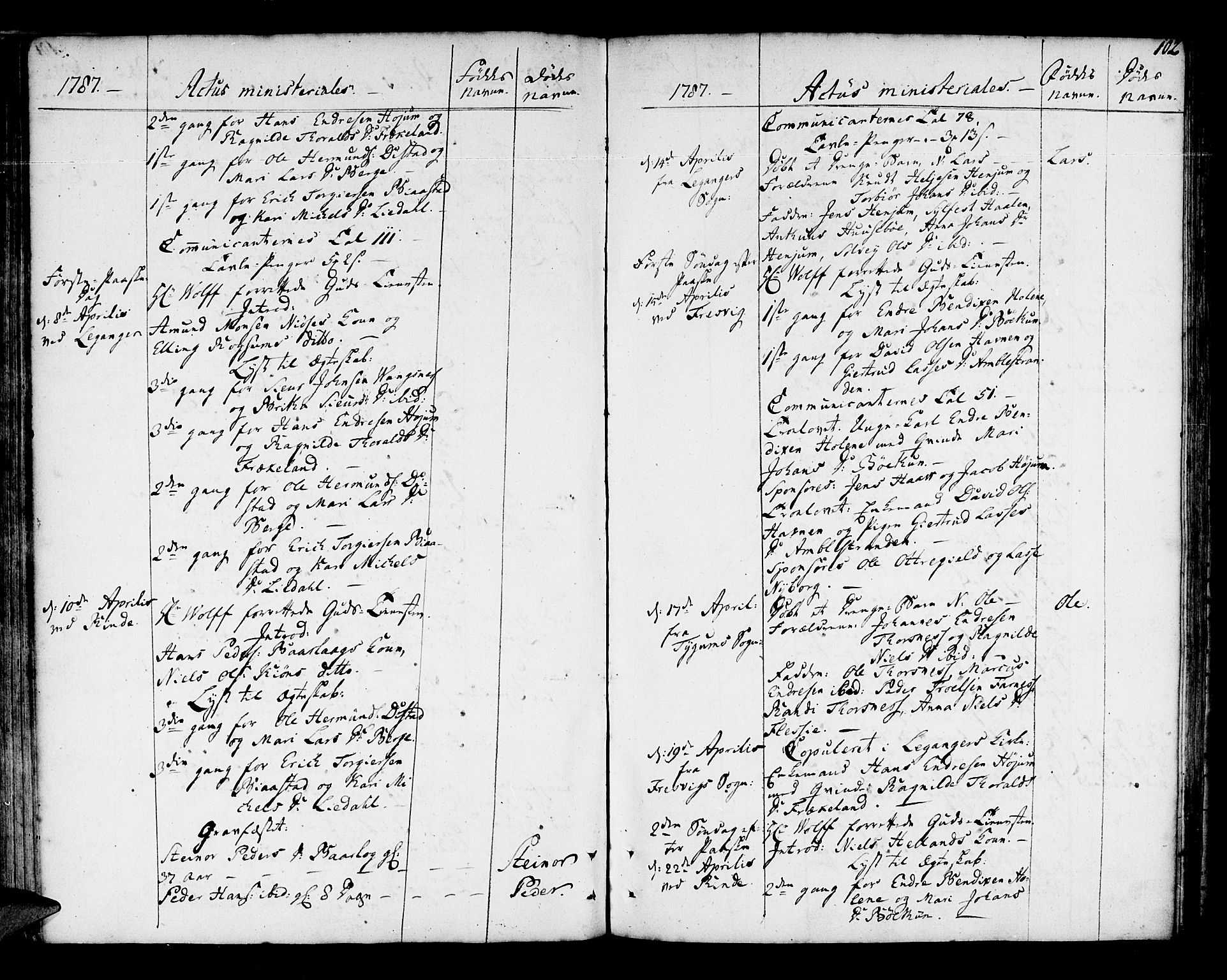 Leikanger sokneprestembete, AV/SAB-A-81001/H/Haa/Haaa/L0004: Parish register (official) no. A 4, 1770-1791, p. 102