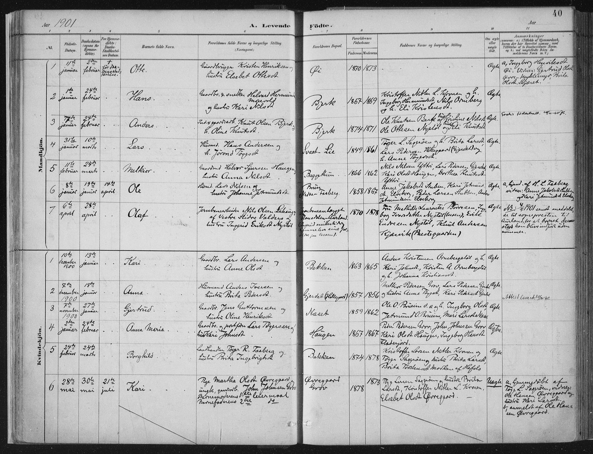 Jostedal sokneprestembete, AV/SAB-A-80601/H/Haa/Haab/L0001: Parish register (official) no. B 1, 1887-1914, p. 40