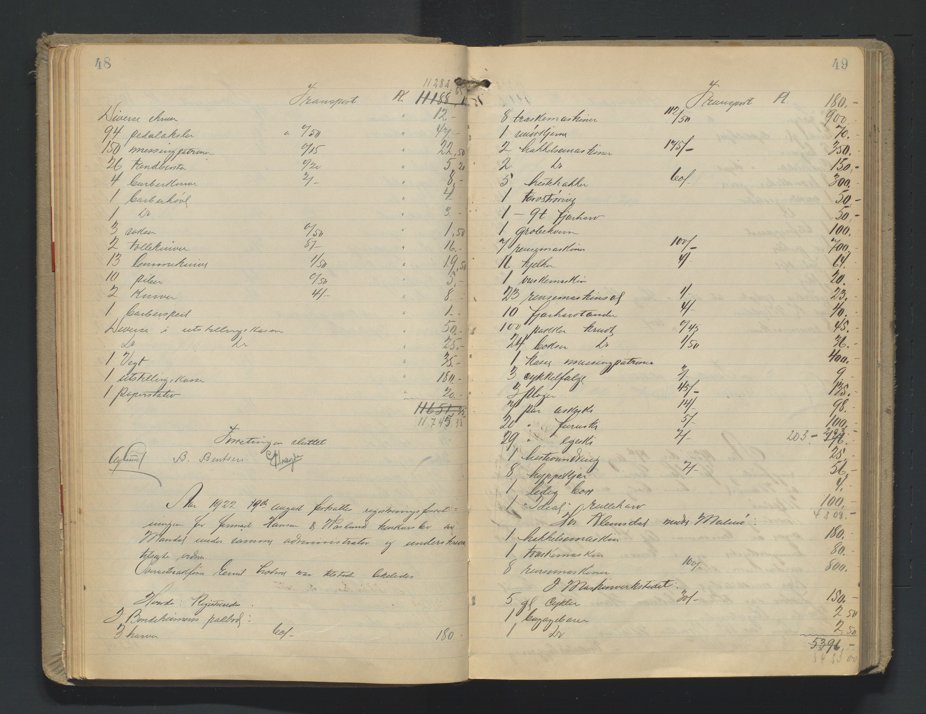 Mandal sorenskriveri, AV/SAK-1221-0005/001/H/Hc/L0067: Skifteregistreringsprotokoll nr 23 Mandal by, 1921-1944, p. 48-49
