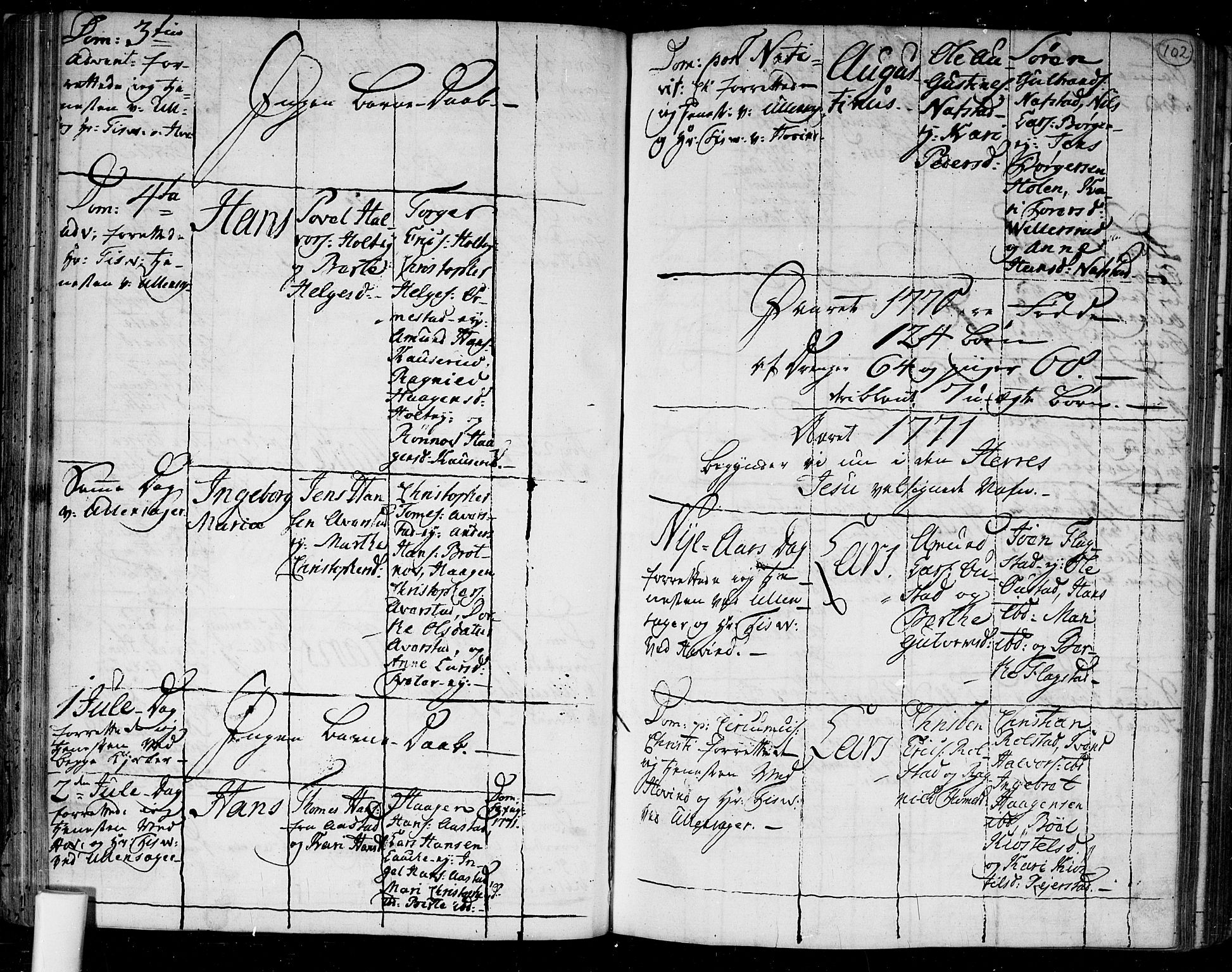 Ullensaker prestekontor Kirkebøker, SAO/A-10236a/F/Fa/L0006: Parish register (official) no. I 6, 1762-1785, p. 102