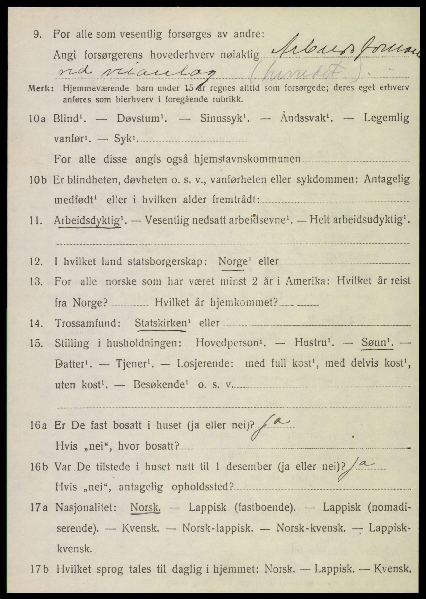 SAT, 1920 census for Hemnes, 1920, p. 5945