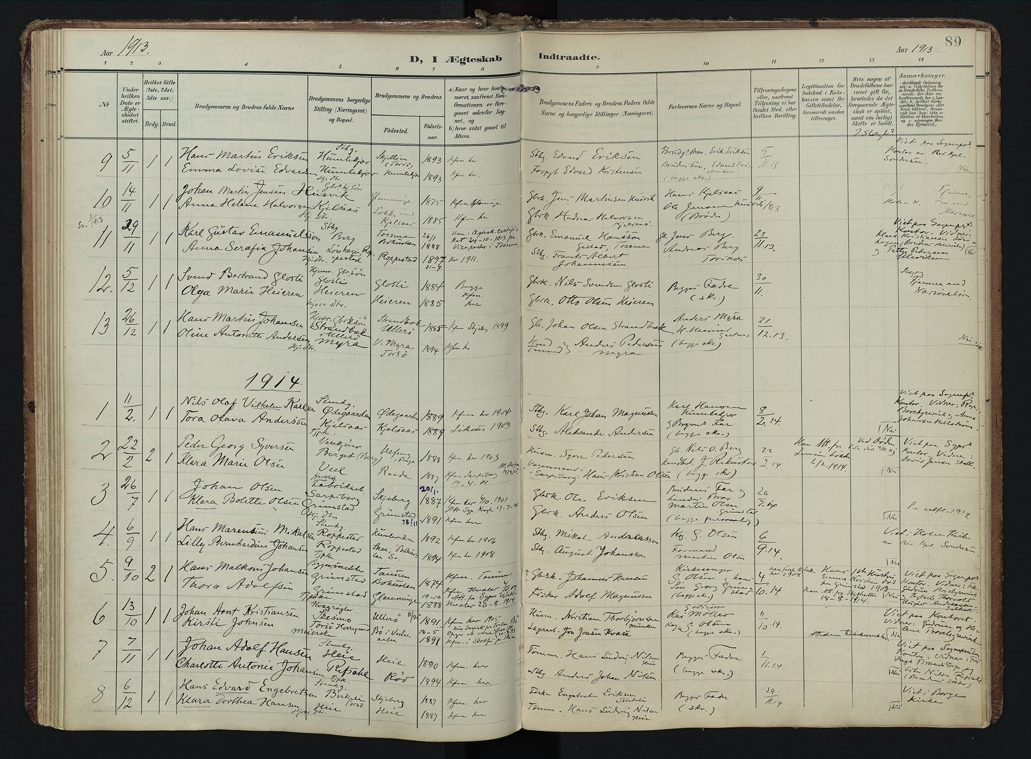 Borge prestekontor Kirkebøker, SAO/A-10903/F/Fb/L0004: Parish register (official) no. II 4, 1902-1914, p. 89