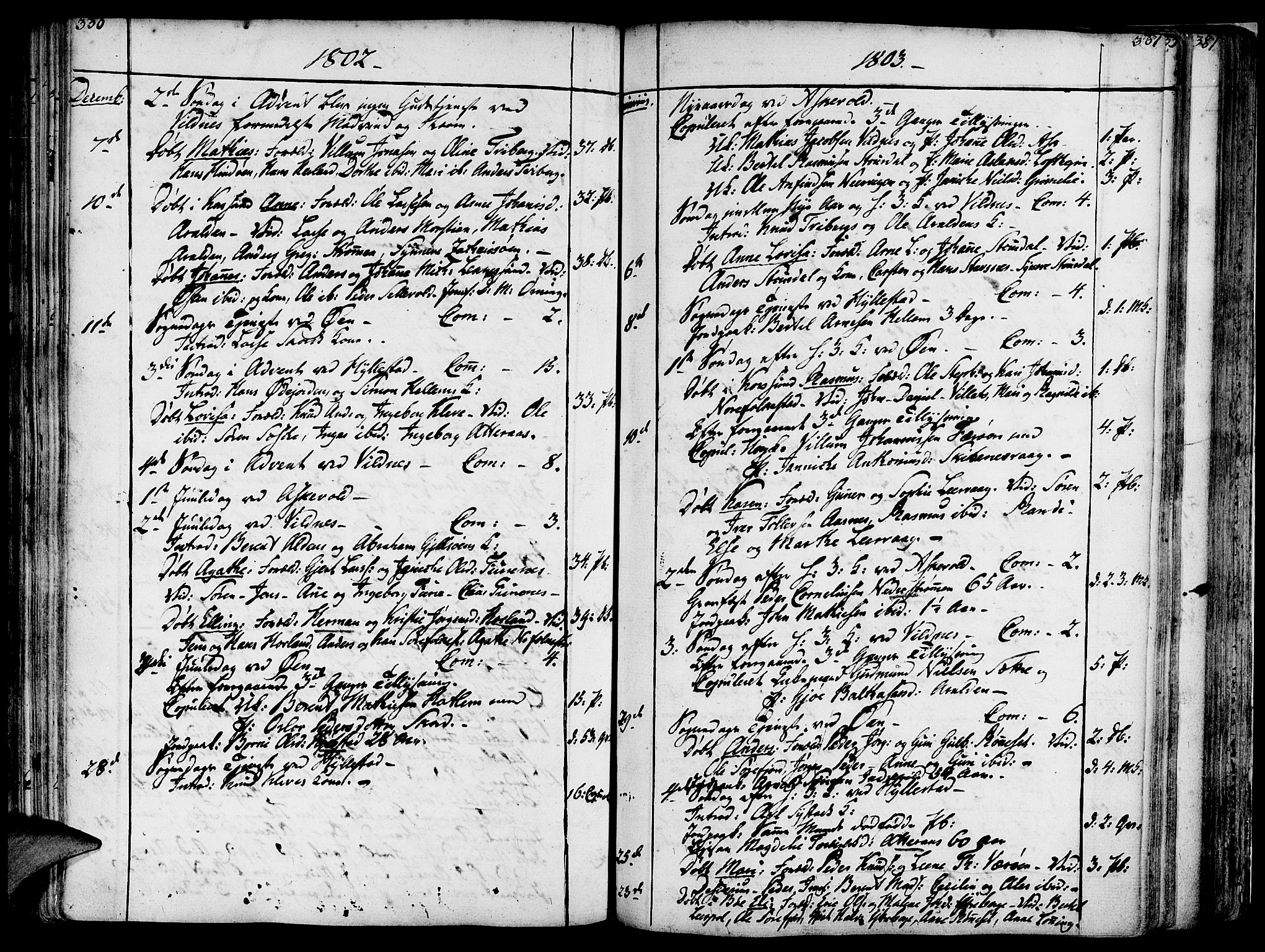 Askvoll sokneprestembete, SAB/A-79501/H/Haa/Haaa/L0009: Parish register (official) no. A 9, 1776-1821, p. 330-331