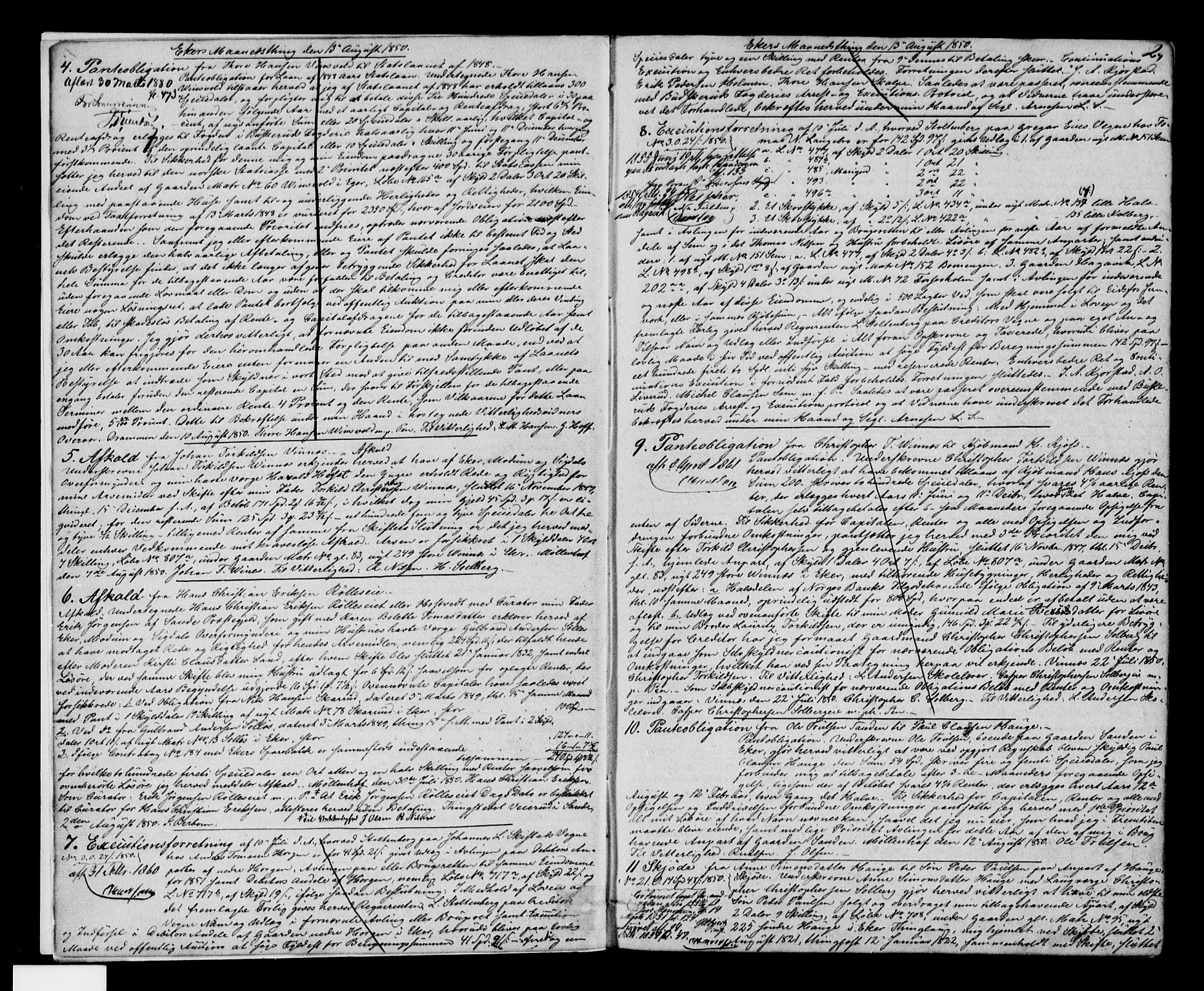 Eiker, Modum og Sigdal sorenskriveri, SAKO/A-123/G/Ga/Gaa/L0013a: Mortgage book no. I 13a, 1850-1852, p. 2