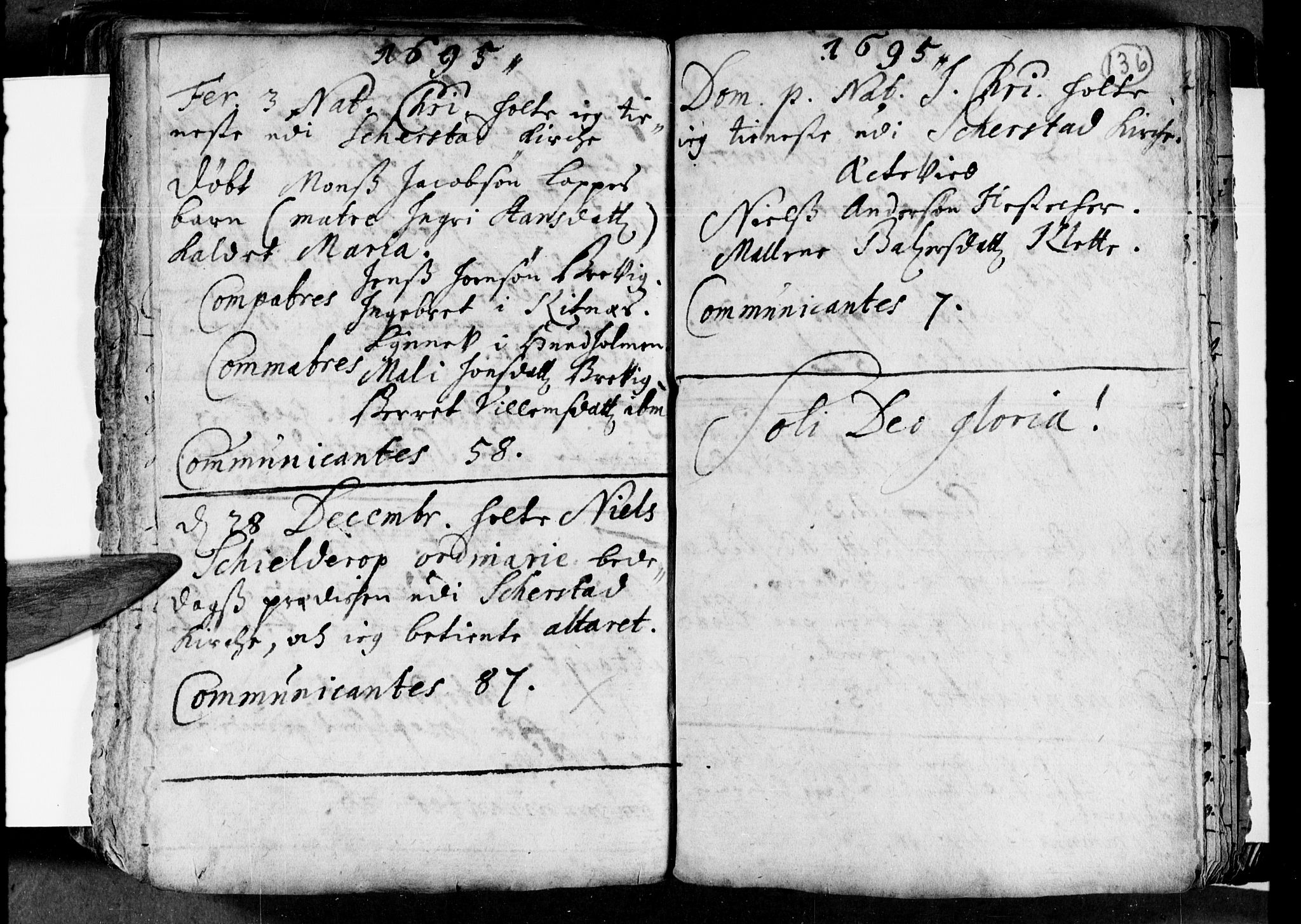 Ministerialprotokoller, klokkerbøker og fødselsregistre - Nordland, AV/SAT-A-1459/852/L0732: Parish register (official) no. 852A02, 1690-1699, p. 136