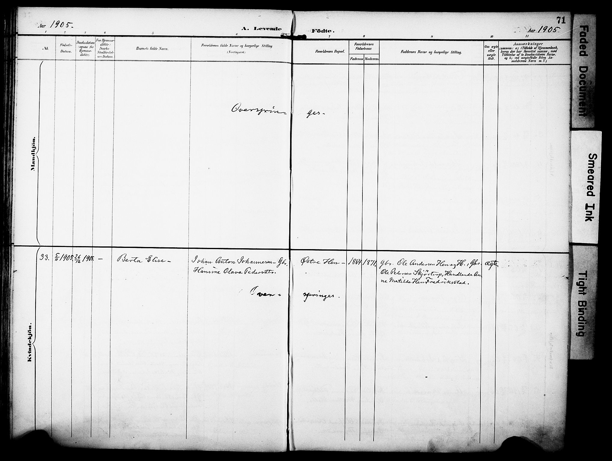 Rakkestad prestekontor Kirkebøker, AV/SAO-A-2008/F/Fa/L0013: Parish register (official) no. I 13, 1894-1908, p. 71