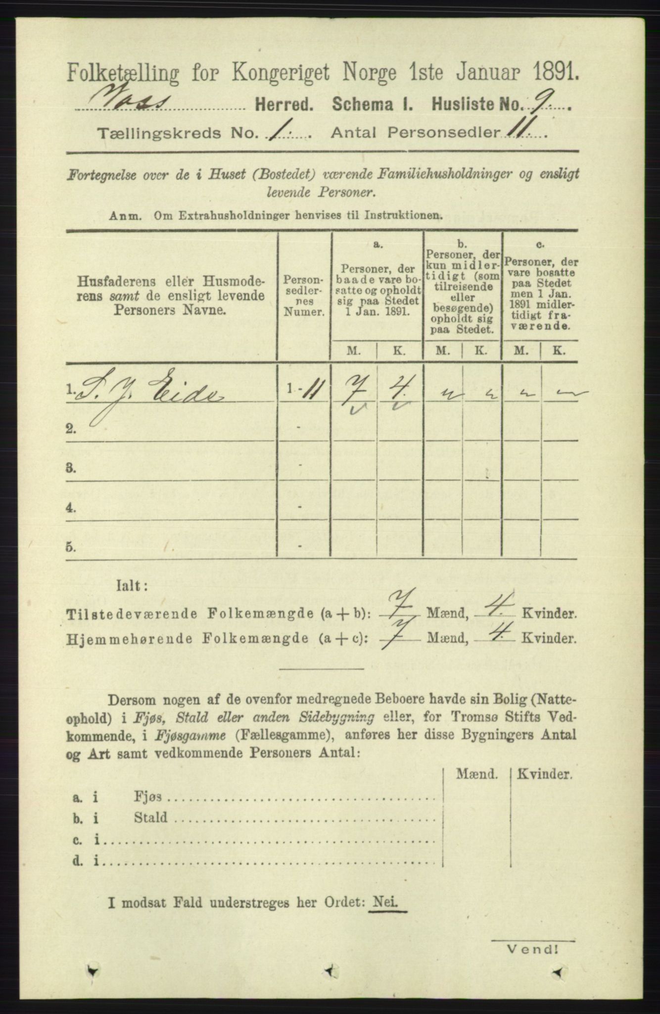 RA, 1891 census for 1235 Voss, 1891, p. 48