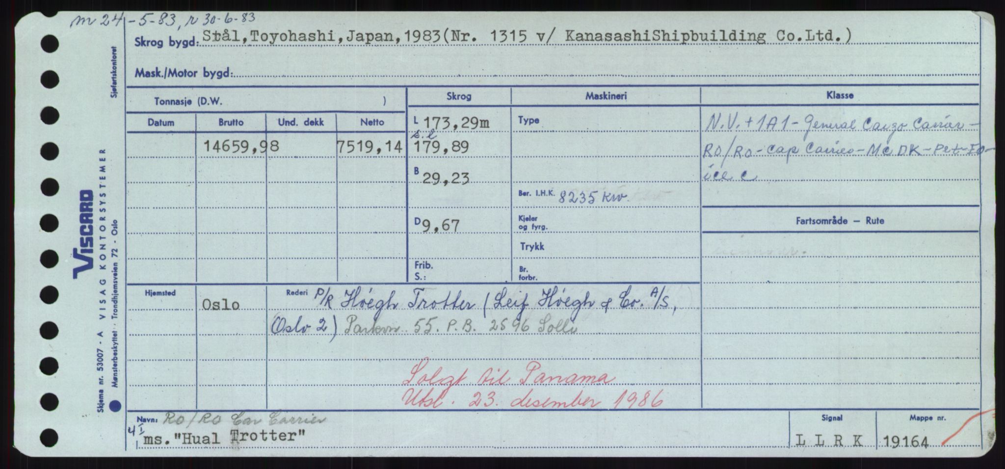 Sjøfartsdirektoratet med forløpere, Skipsmålingen, AV/RA-S-1627/H/Hd/L0017: Fartøy, Holi-Hå, p. 141