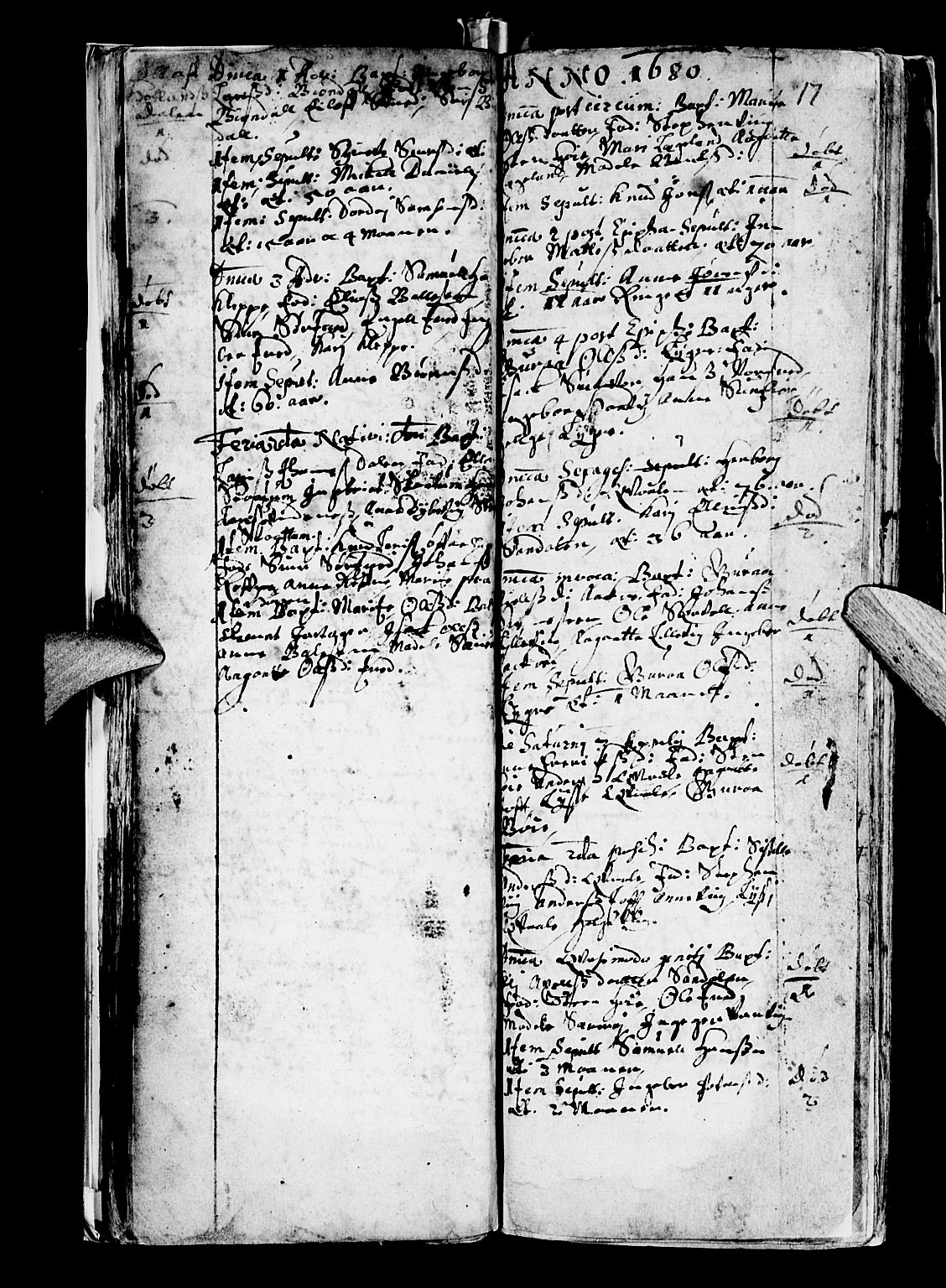 Os sokneprestembete, SAB/A-99929: Parish register (official) no. A 5, 1669-1760, p. 17