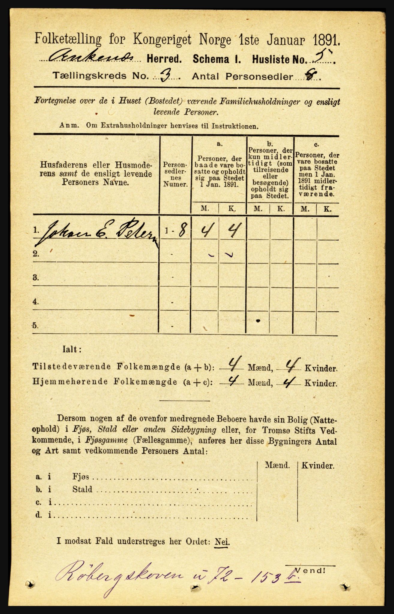 RA, 1891 census for 1855 Ankenes, 1891, p. 1468