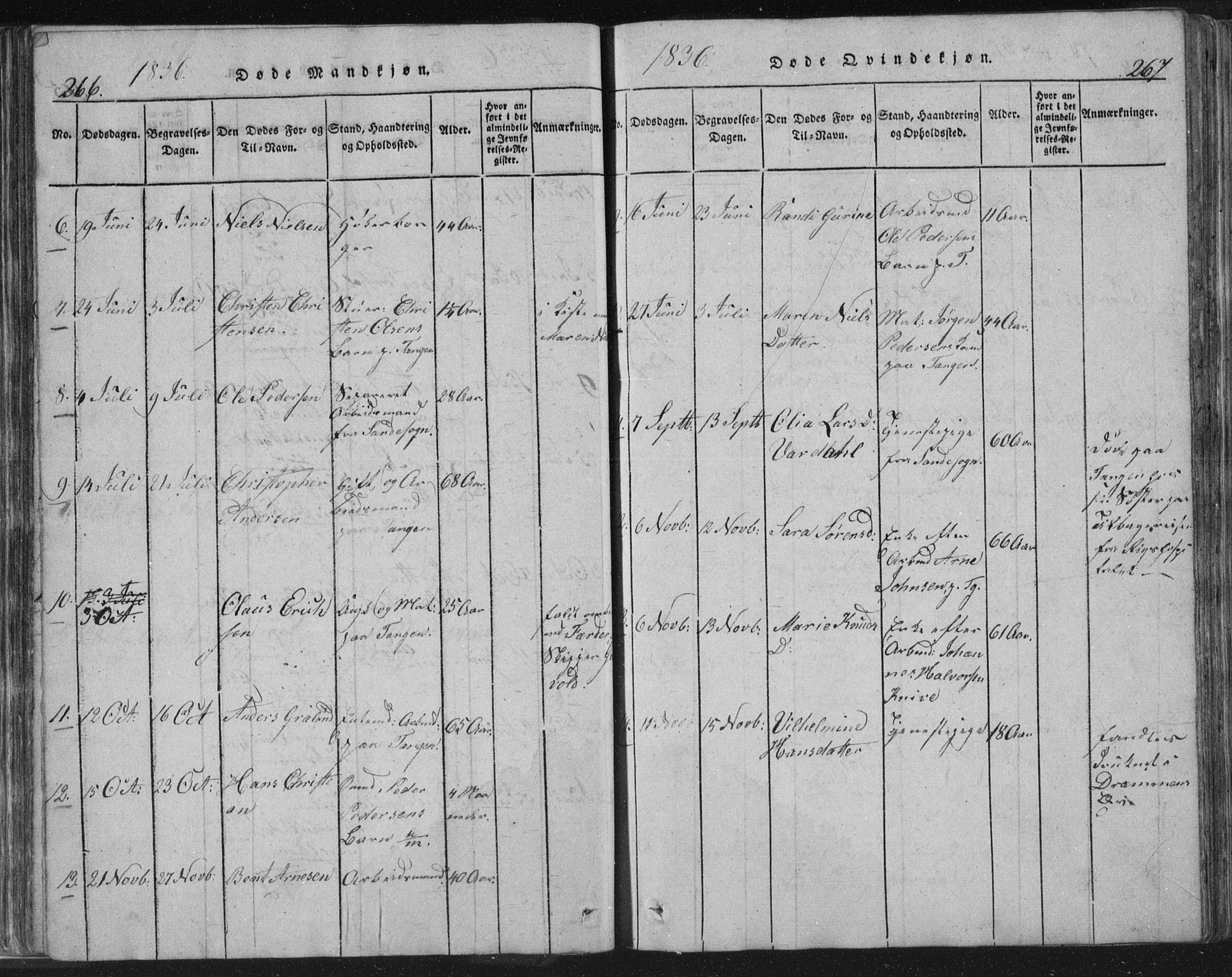Strømsø kirkebøker, SAKO/A-246/F/Fb/L0004: Parish register (official) no. II 4, 1814-1843, p. 266-267