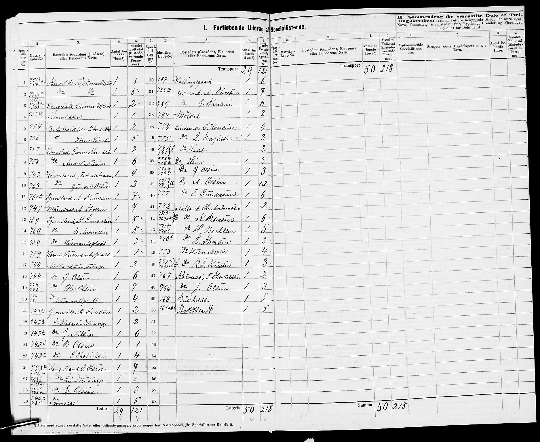 SAK, 1875 census for 1020P Holum, 1875, p. 718