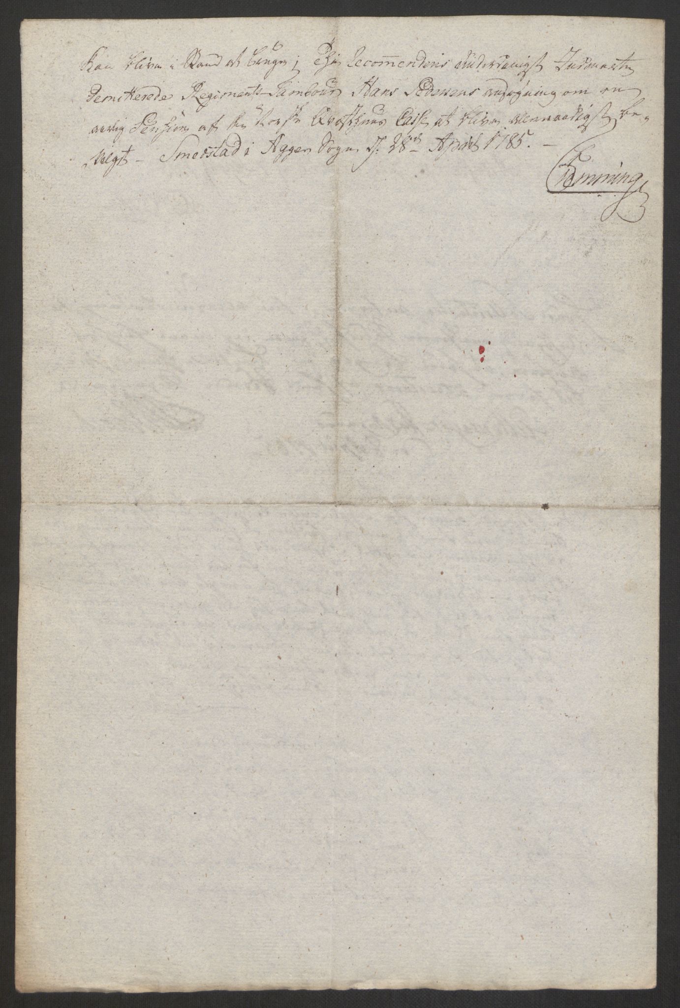 Forsvaret, Den norske kvesthuskasse/krigshospitalkasse, AV/RA-RAFA-1887/F/Fa/L0017: Innkomne brev:, 1782-1807, p. 33