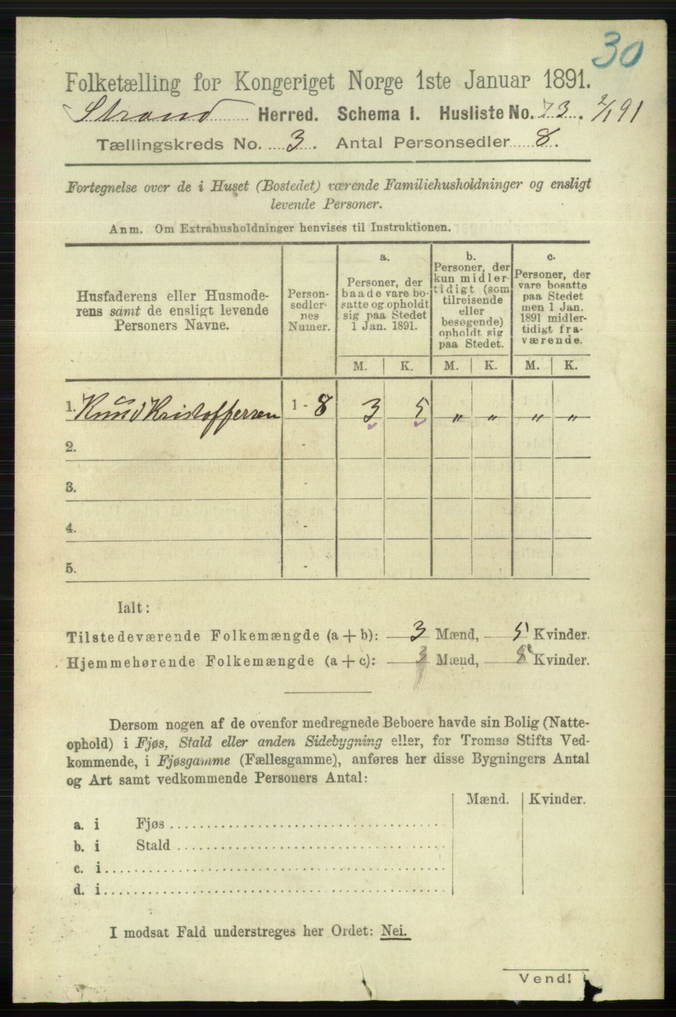 RA, 1891 census for 1130 Strand, 1891, p. 733