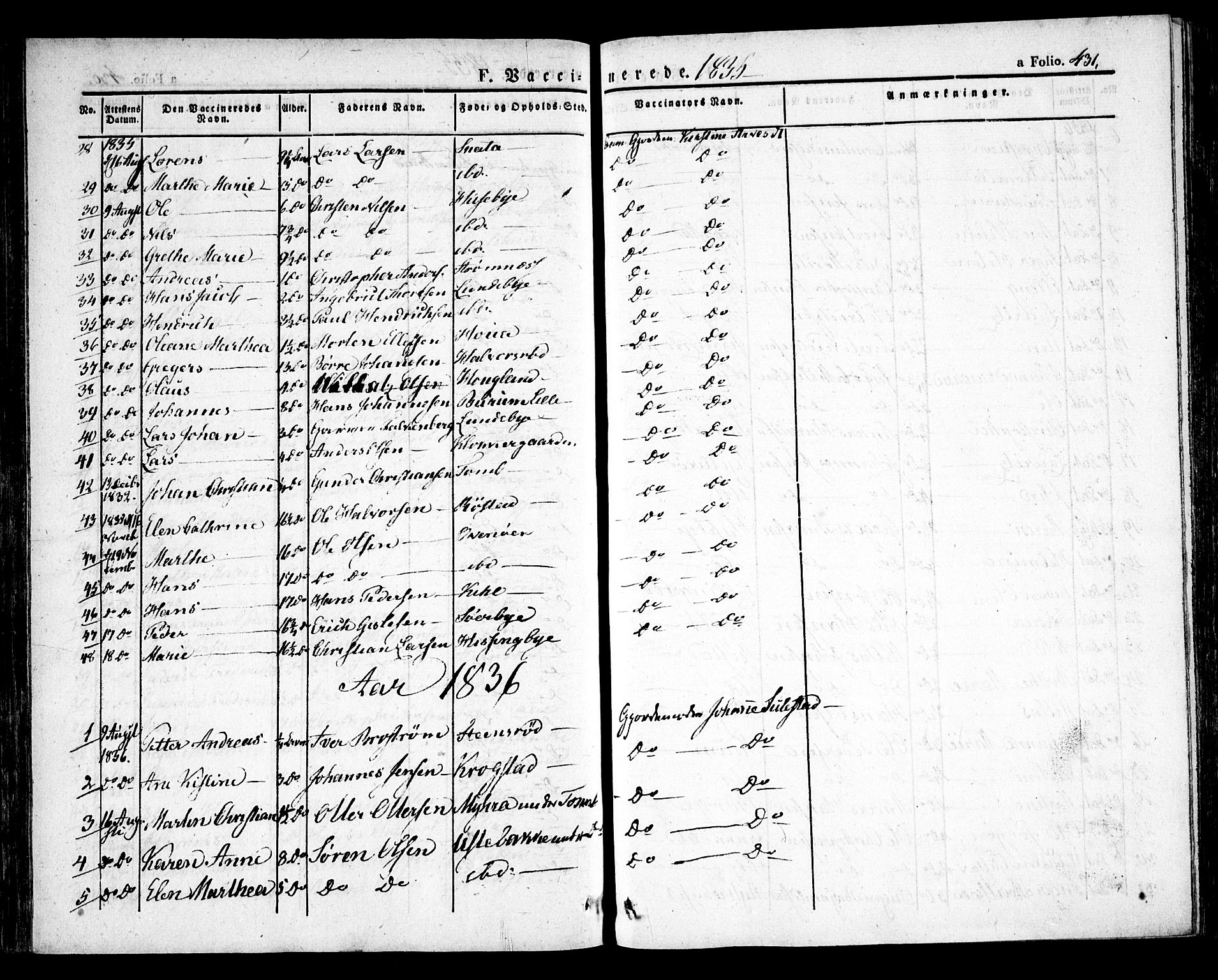 Råde prestekontor kirkebøker, SAO/A-2009/F/Fa/L0005: Parish register (official) no. 5, 1830-1853, p. 431