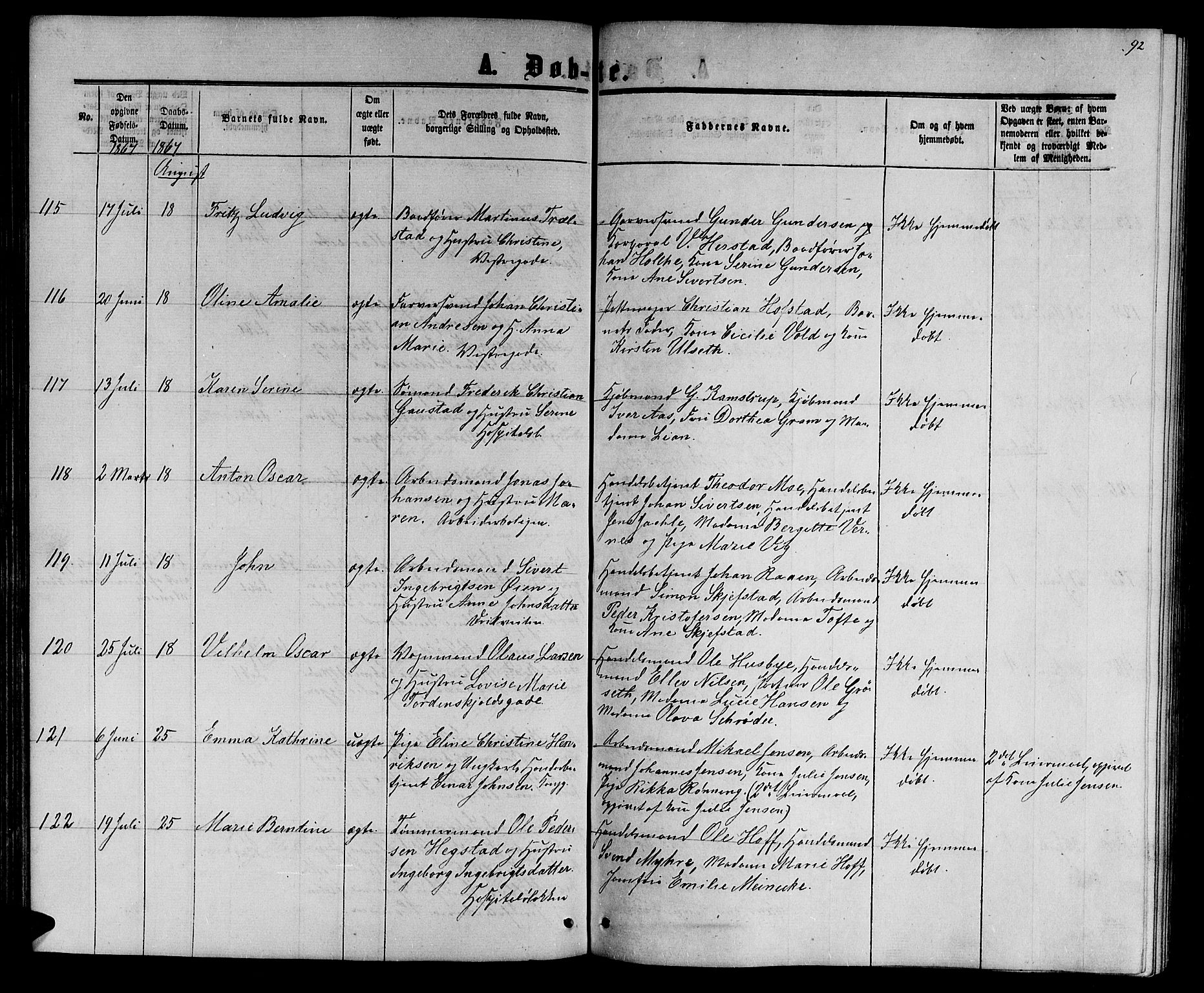 Ministerialprotokoller, klokkerbøker og fødselsregistre - Sør-Trøndelag, AV/SAT-A-1456/601/L0087: Parish register (copy) no. 601C05, 1864-1881, p. 92