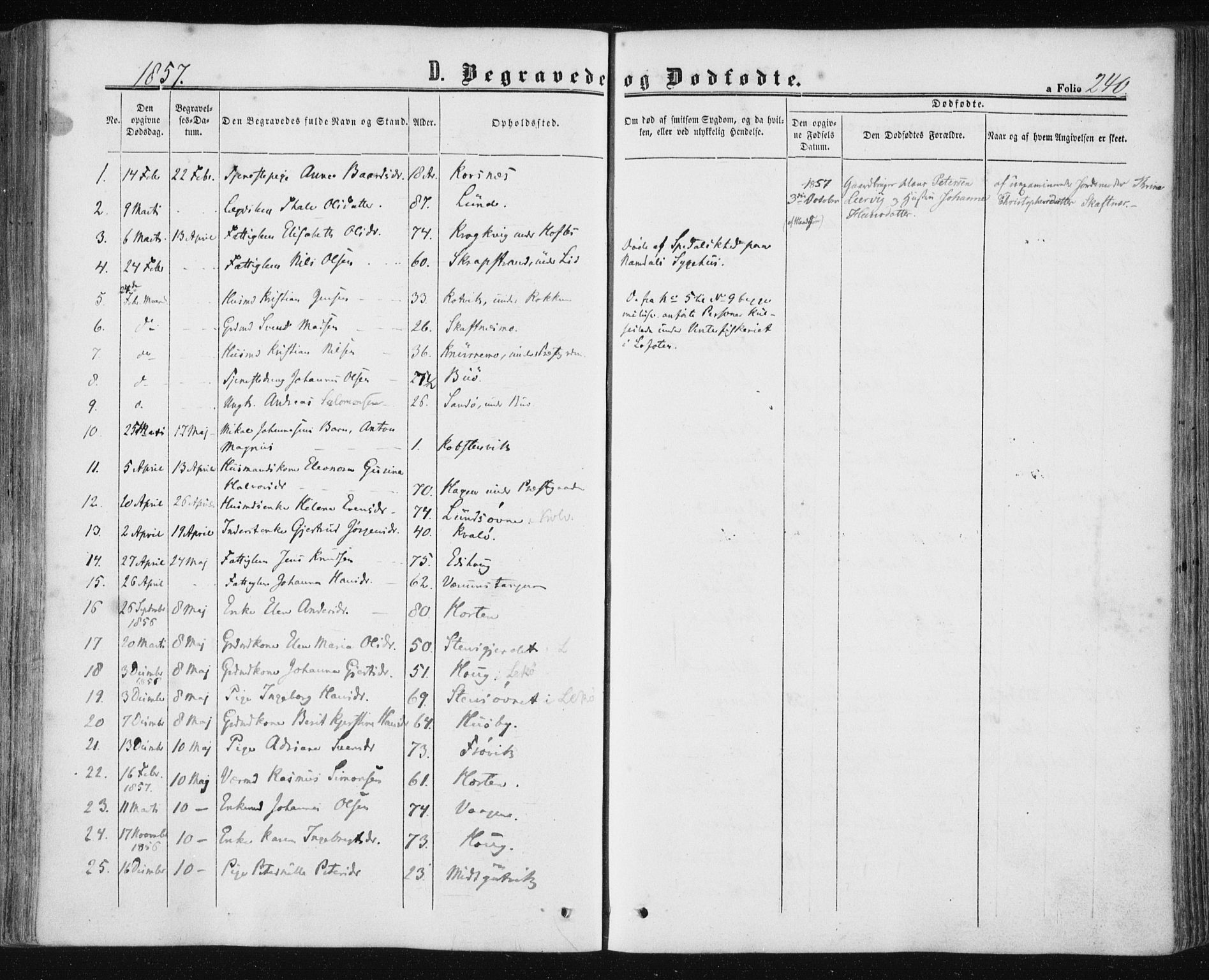 Ministerialprotokoller, klokkerbøker og fødselsregistre - Nord-Trøndelag, SAT/A-1458/780/L0641: Parish register (official) no. 780A06, 1857-1874, p. 240