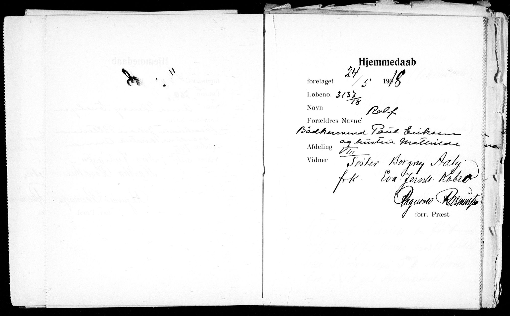 Ullevål sykehus prestekontor Kirkebøker, AV/SAO-A-10542a/K/Ka/L0003: Baptism register no. 3, 1914-1921