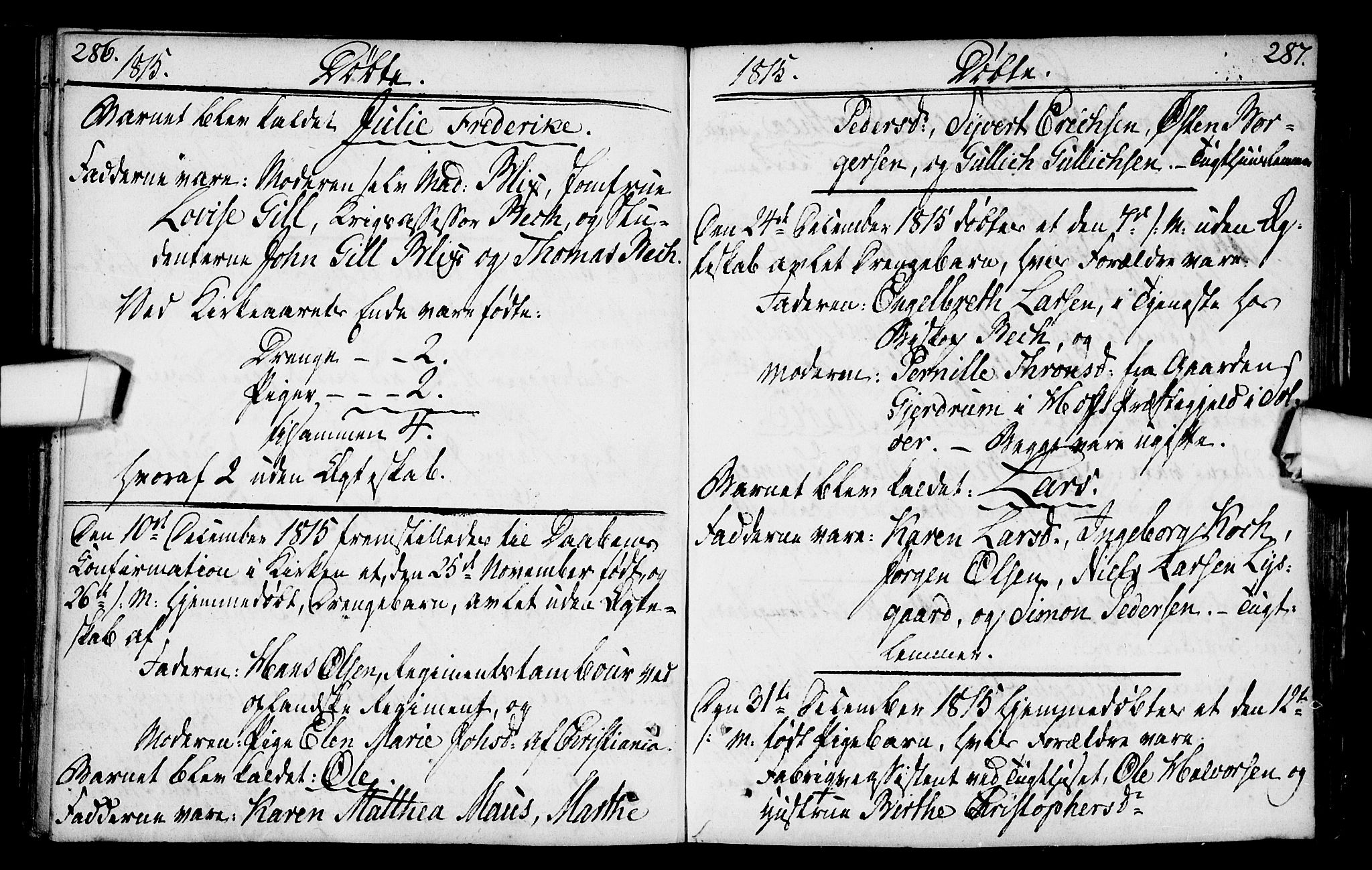 Kristiania tukthusprest Kirkebøker, SAO/A-10881/F/Fa/L0001: Parish register (official) no. 1, 1758-1828, p. 286-287
