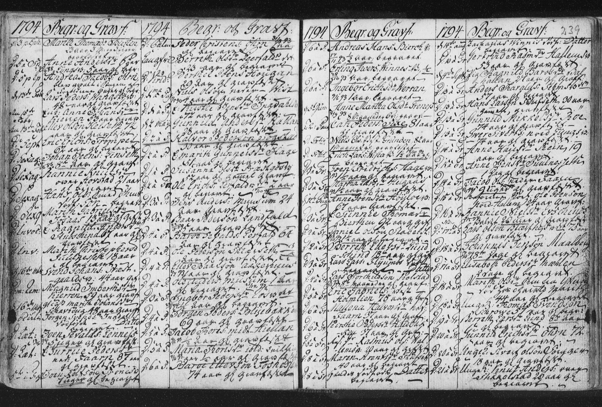 Ministerialprotokoller, klokkerbøker og fødselsregistre - Nord-Trøndelag, SAT/A-1458/723/L0232: Parish register (official) no. 723A03, 1781-1804, p. 239