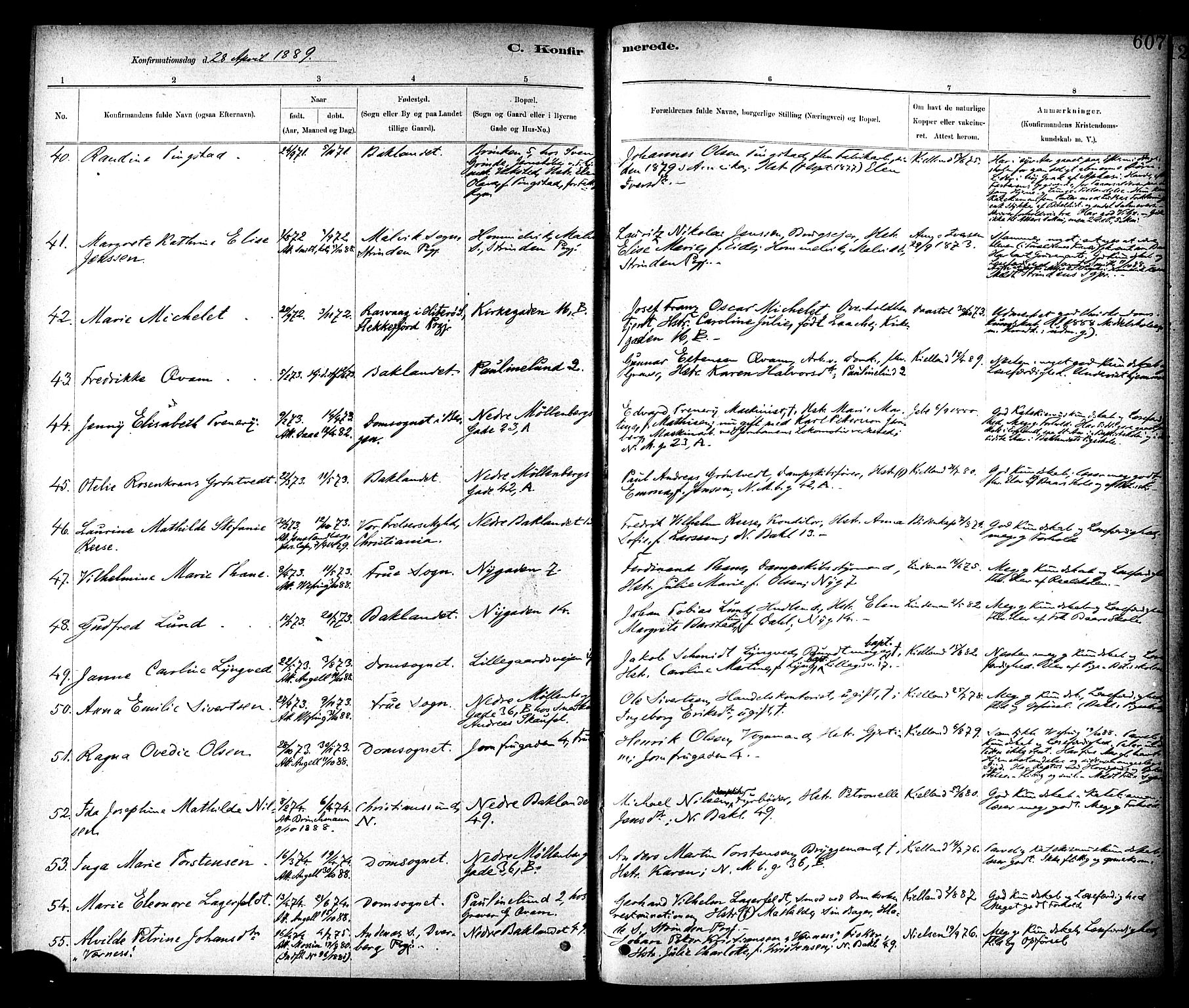 Ministerialprotokoller, klokkerbøker og fødselsregistre - Sør-Trøndelag, AV/SAT-A-1456/604/L0188: Parish register (official) no. 604A09, 1878-1892, p. 607