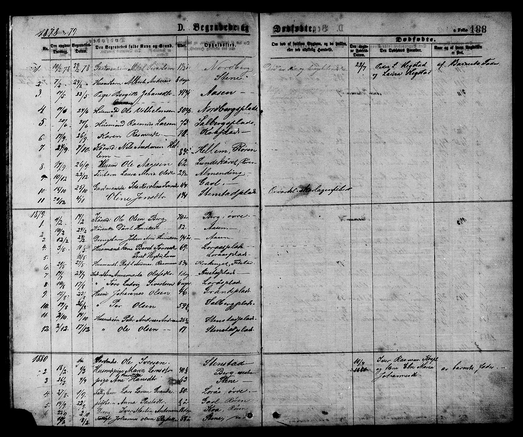 Ministerialprotokoller, klokkerbøker og fødselsregistre - Nord-Trøndelag, SAT/A-1458/731/L0311: Parish register (copy) no. 731C02, 1875-1911, p. 188