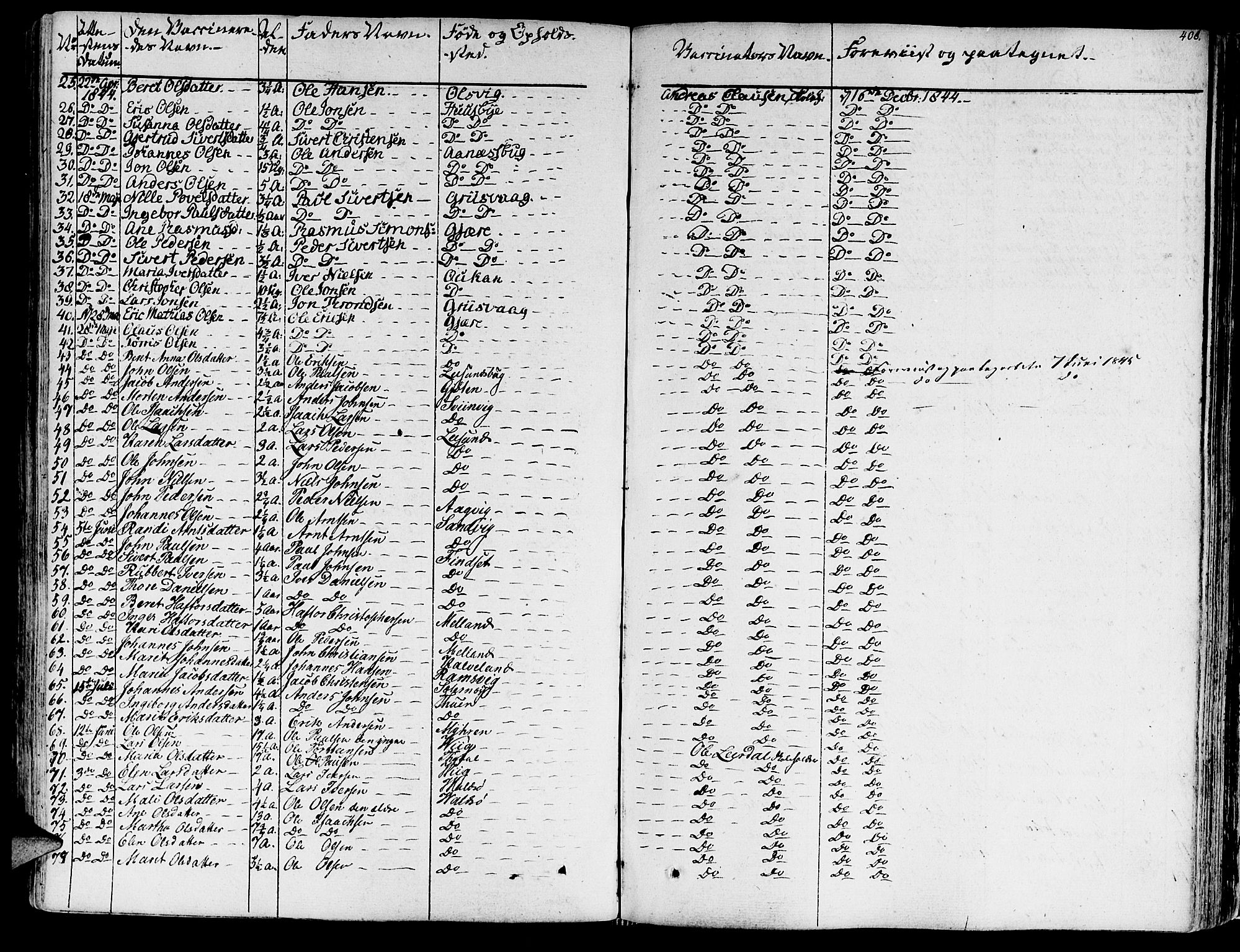 Ministerialprotokoller, klokkerbøker og fødselsregistre - Møre og Romsdal, AV/SAT-A-1454/578/L0904: Parish register (official) no. 578A03, 1836-1858, p. 408