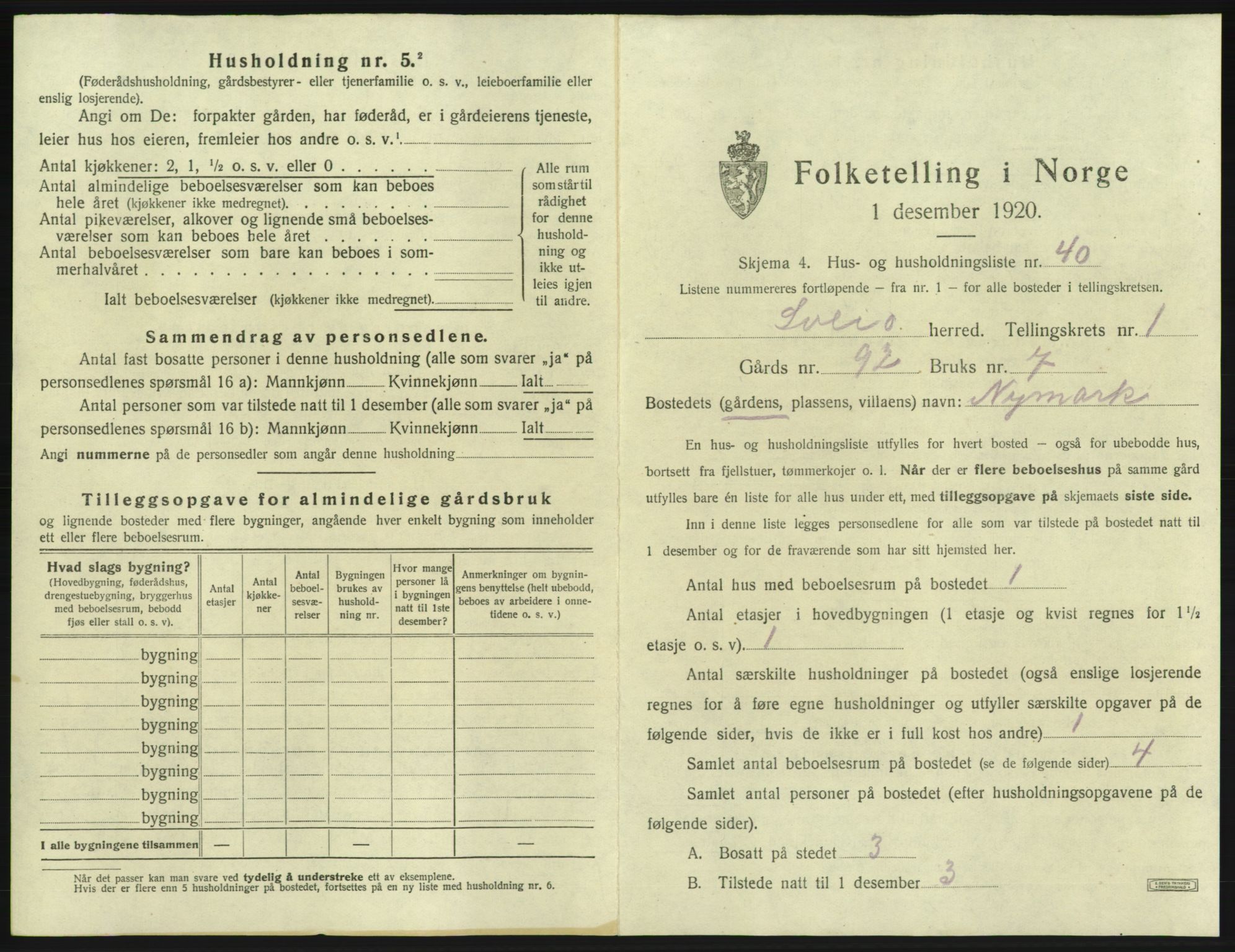 SAB, 1920 census for Sveio, 1920, p. 112