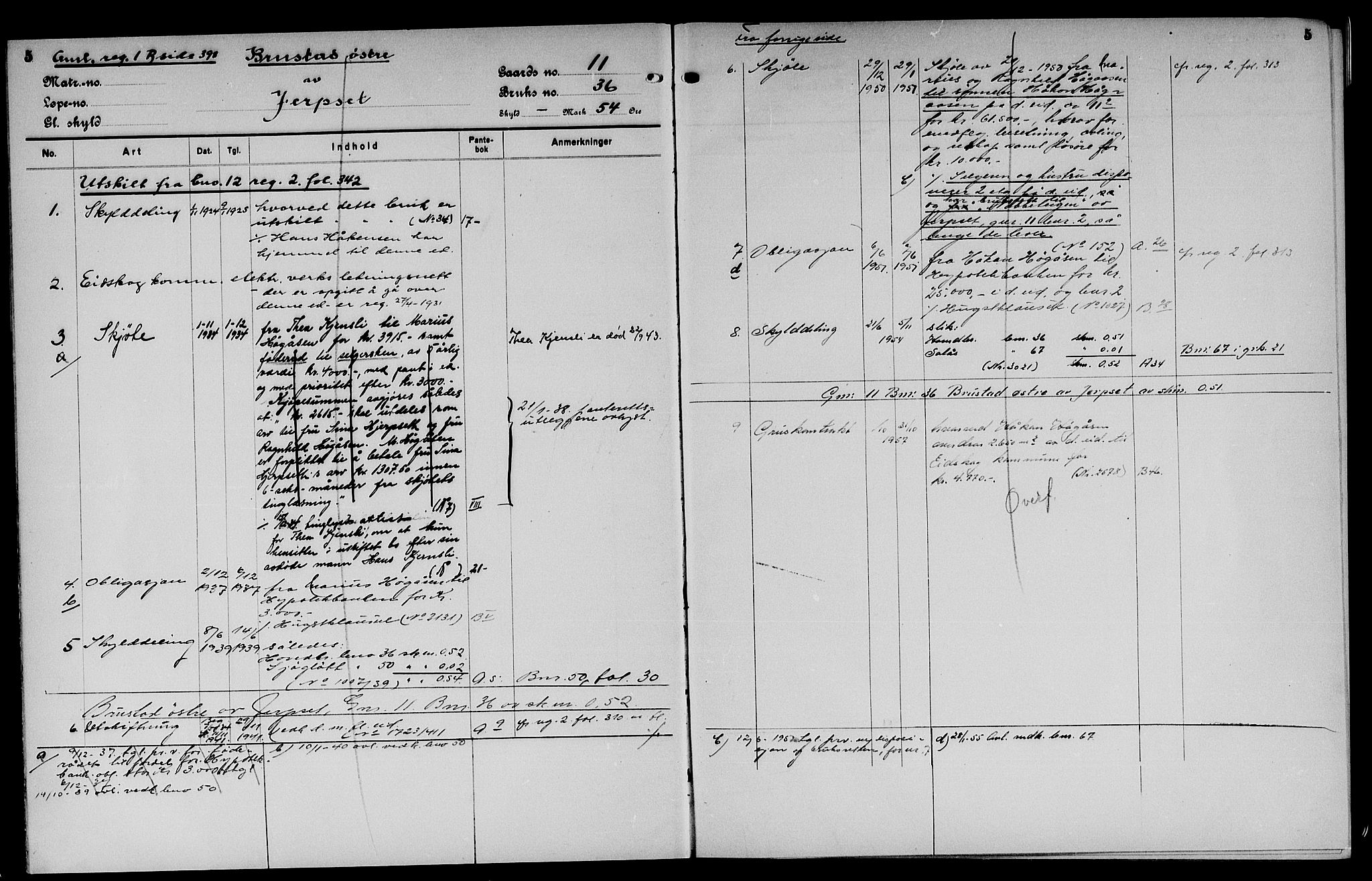 Vinger og Odal sorenskriveri, AV/SAH-TING-022/H/Ha/Hac/Hacd/L0003: Mortgage register no. 3.3, 1932, p. 5