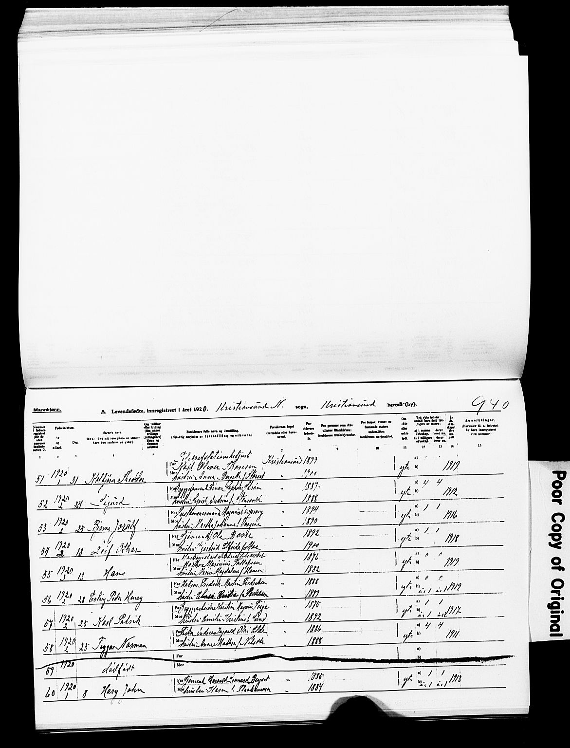 Ministerialprotokoller, klokkerbøker og fødselsregistre - Møre og Romsdal, AV/SAT-A-1454/572/L0861: Parish register (official) no. 572D05, 1913-1920