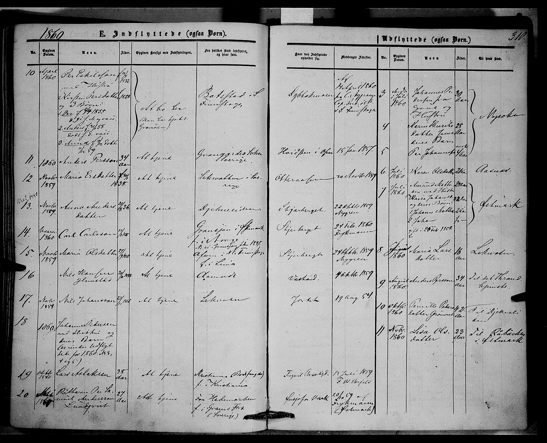 Trysil prestekontor, AV/SAH-PREST-046/H/Ha/Haa/L0005: Parish register (official) no. 5, 1851-1865, p. 310