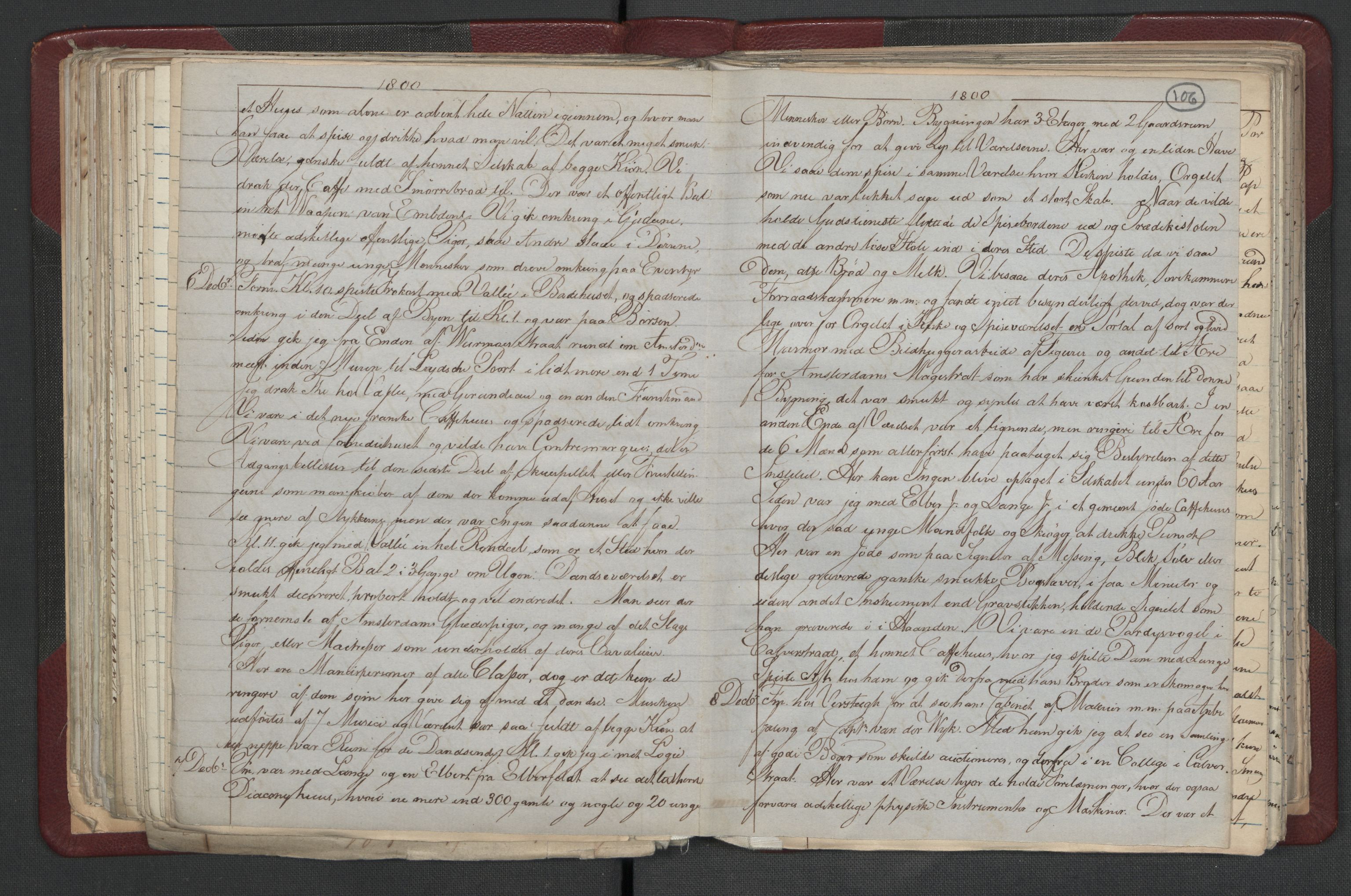 Meltzer, Fredrik, AV/RA-PA-0028/F/L0001: Dagbok for årene 1796-1808, 1811, 1817, 1796-1817, p. 105b-106a