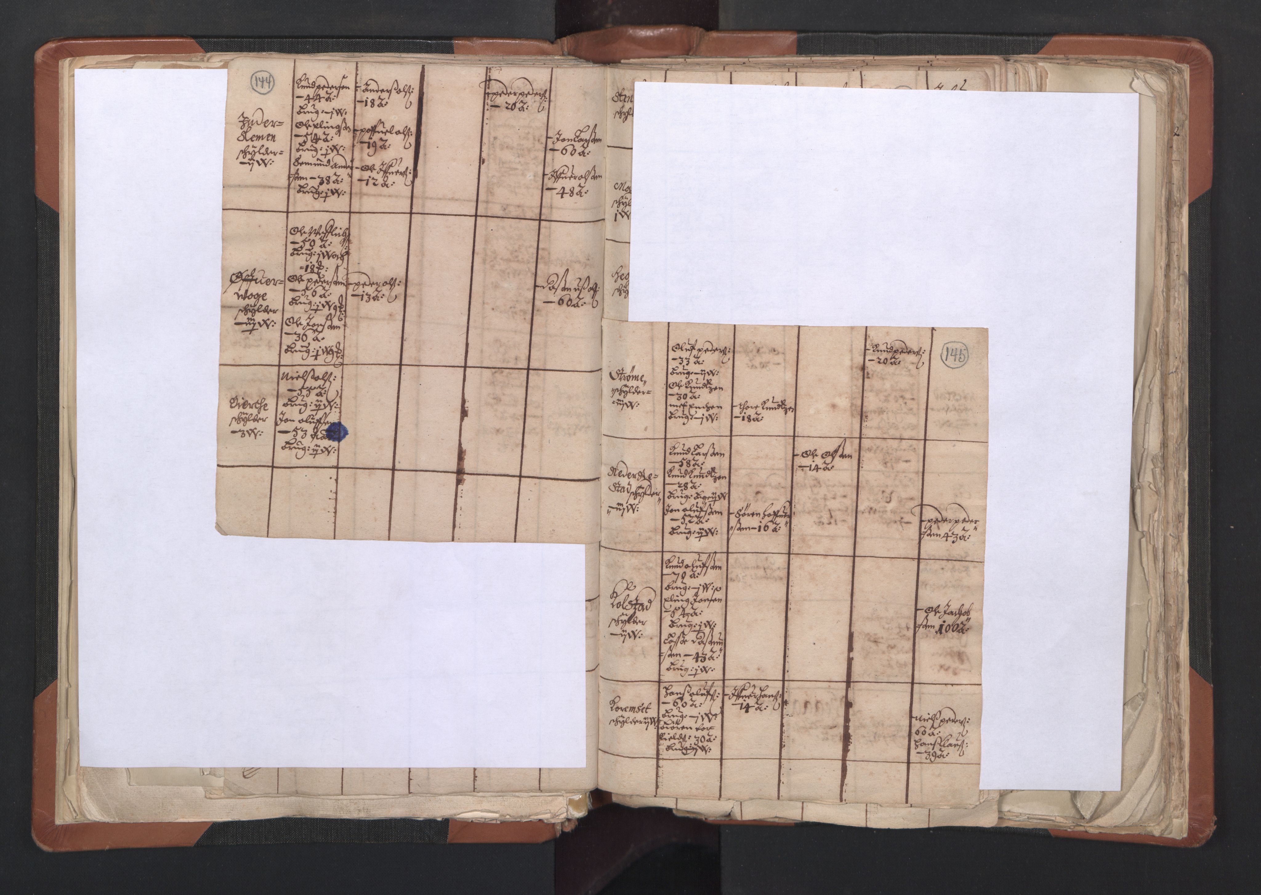 RA, Vicar's Census 1664-1666, no. 27: Romsdal deanery, 1664-1666, p. 144-145