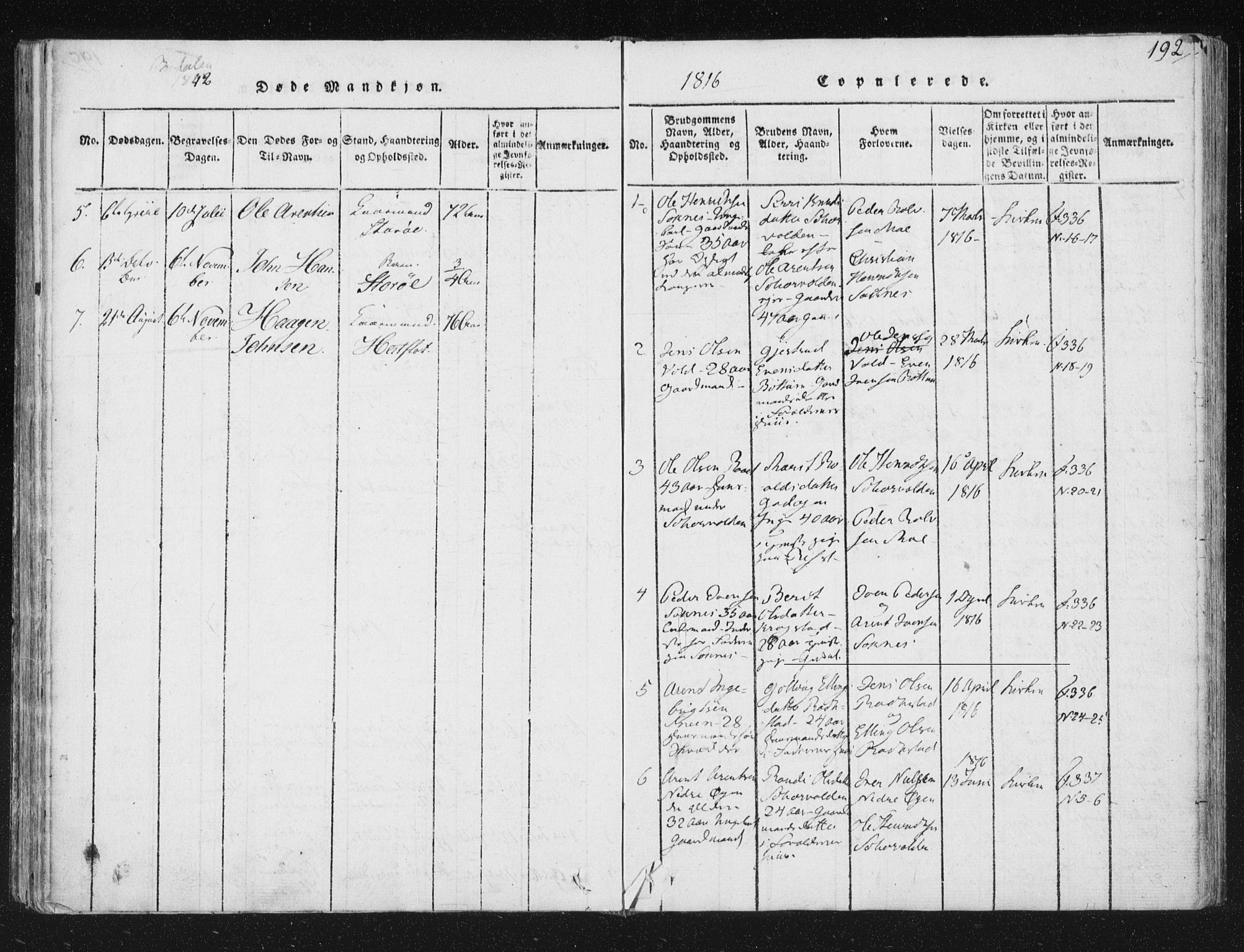Ministerialprotokoller, klokkerbøker og fødselsregistre - Sør-Trøndelag, SAT/A-1456/687/L0996: Parish register (official) no. 687A04, 1816-1842, p. 192