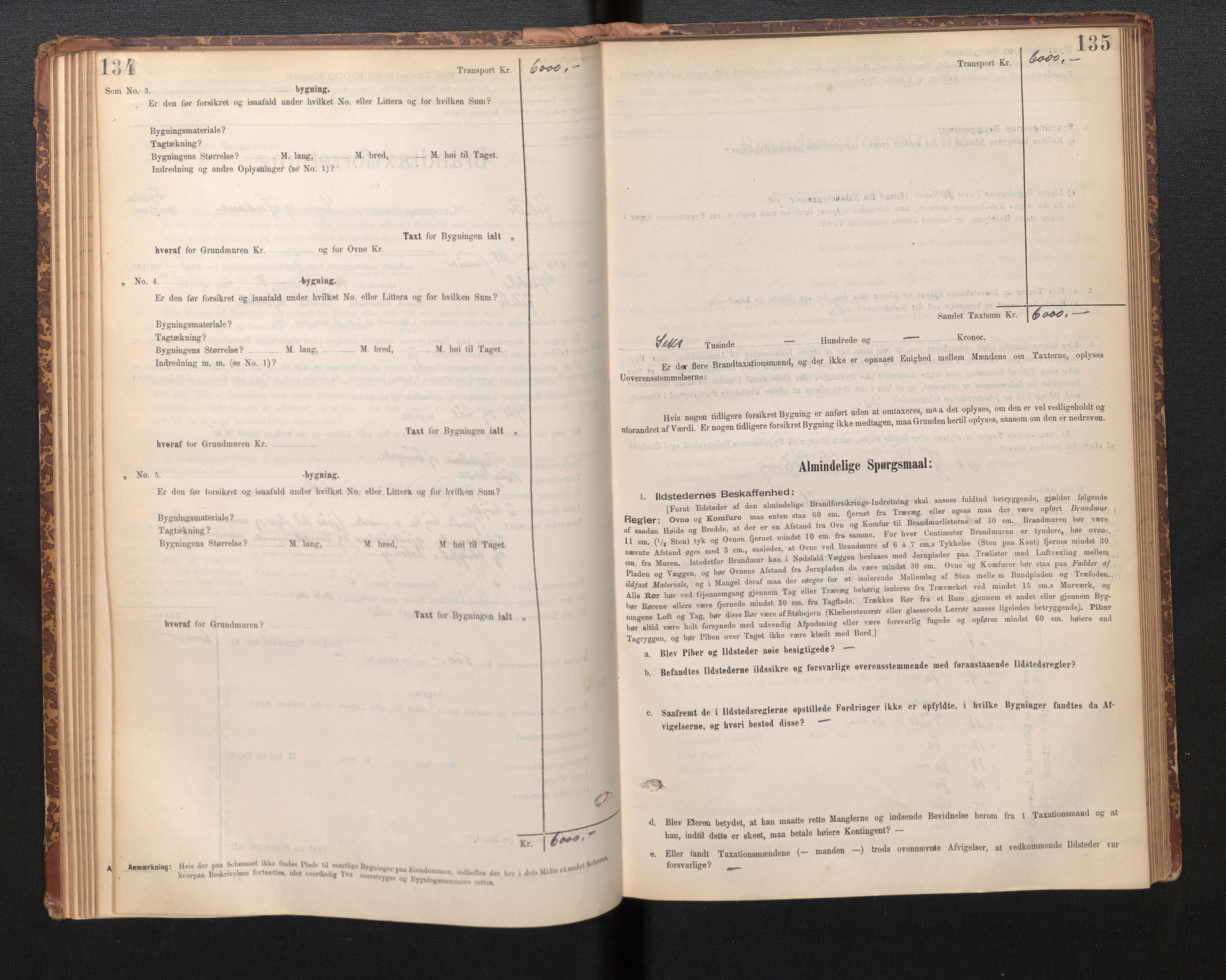 Lensmannen i Jølster, SAB/A-28701/0012/L0004: Branntakstprotokoll, skjematakst, 1895-1923, p. 134-135
