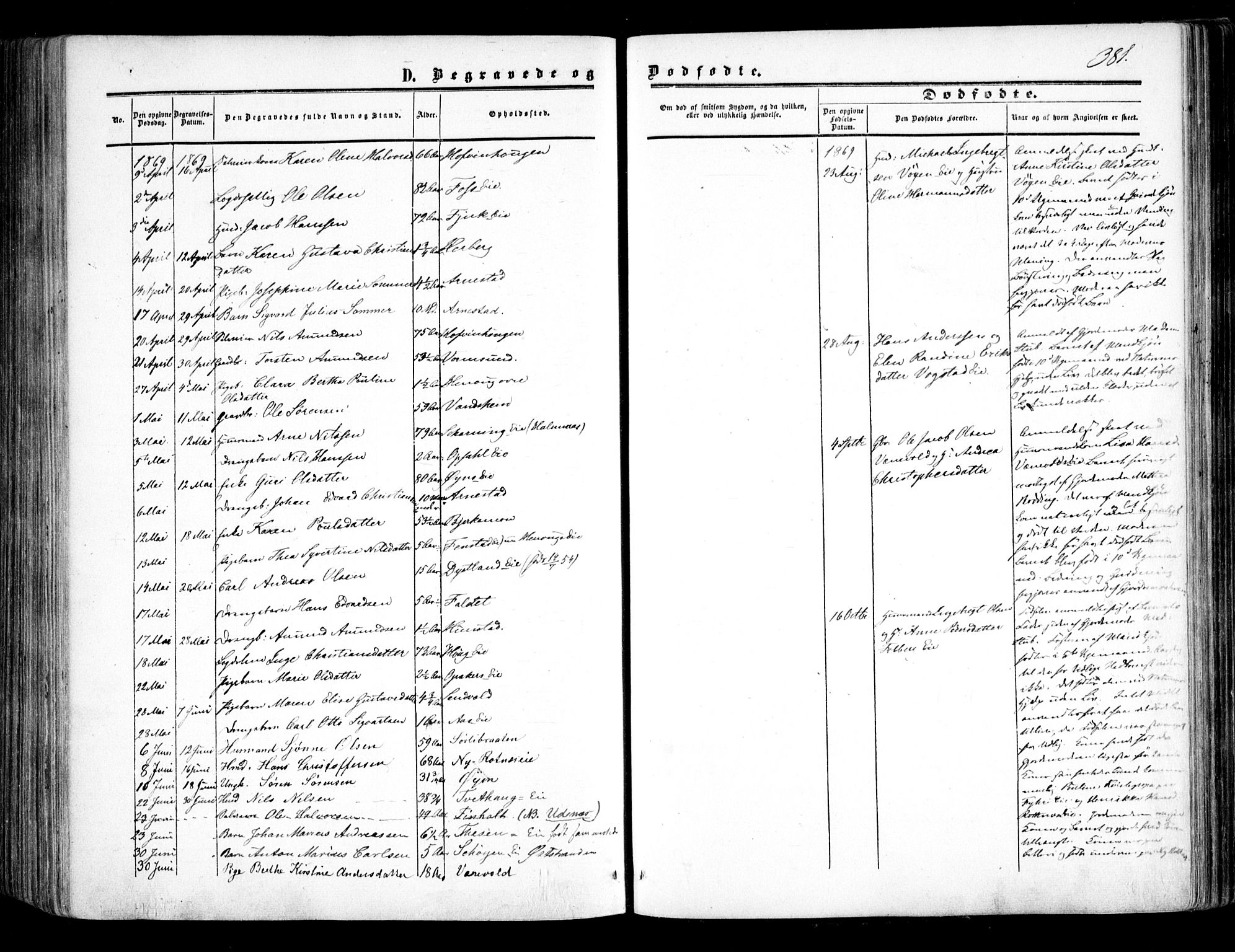 Nes prestekontor Kirkebøker, AV/SAO-A-10410/F/Fa/L0008: Parish register (official) no. I 8, 1859-1874, p. 381