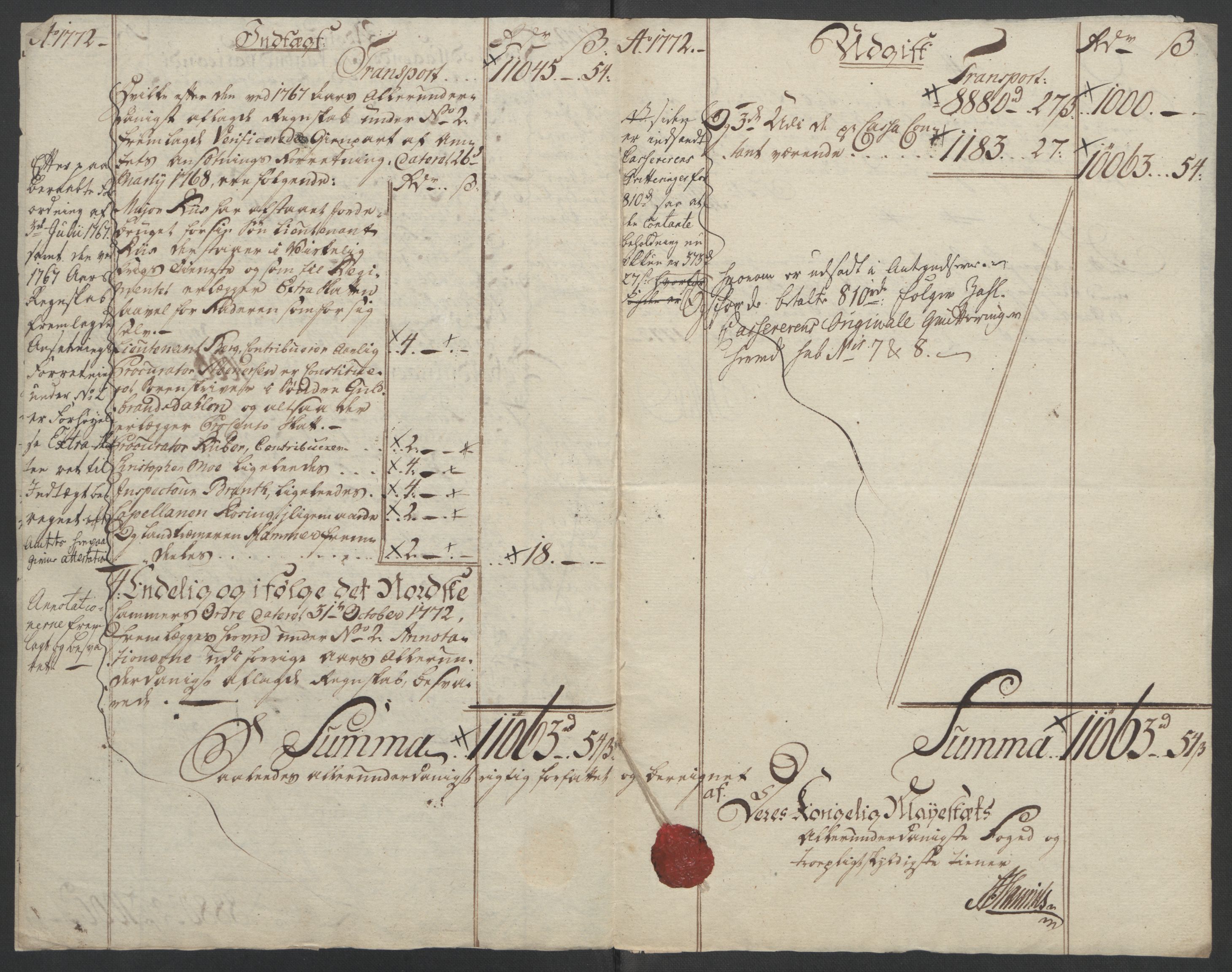 Rentekammeret inntil 1814, Reviderte regnskaper, Fogderegnskap, AV/RA-EA-4092/R19/L1399: Fogderegnskap Toten, Hadeland og Vardal, 1762-1783, p. 239