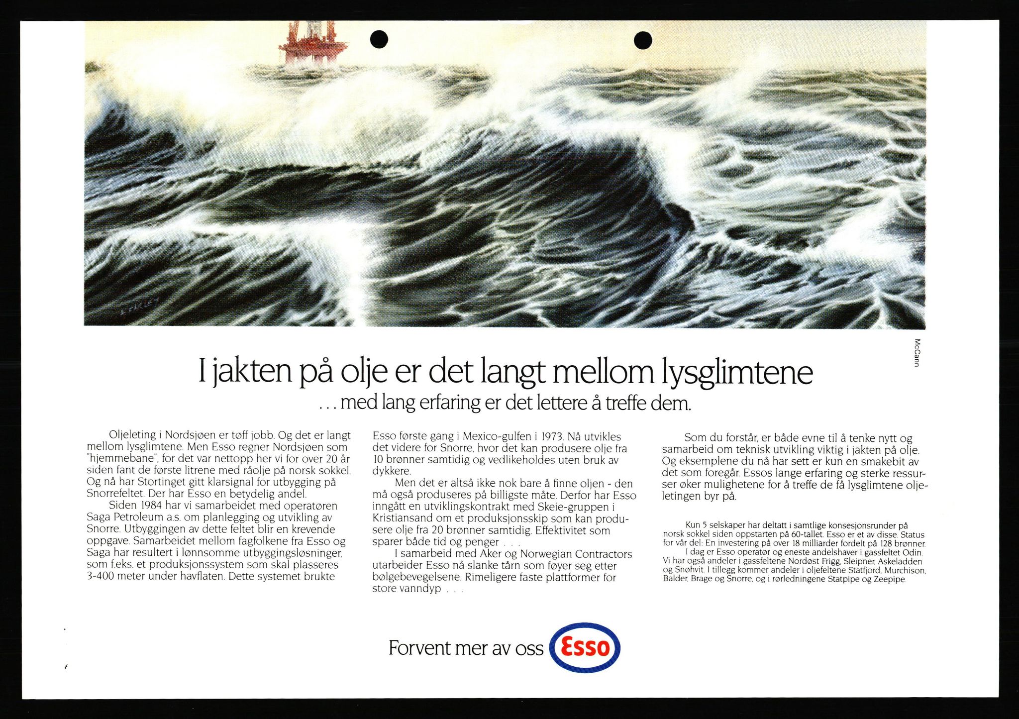Pa 0982 - Esso Norge A/S, SAST/A-100448/X/Xd/L0003: Ukenytt, 1987-1991