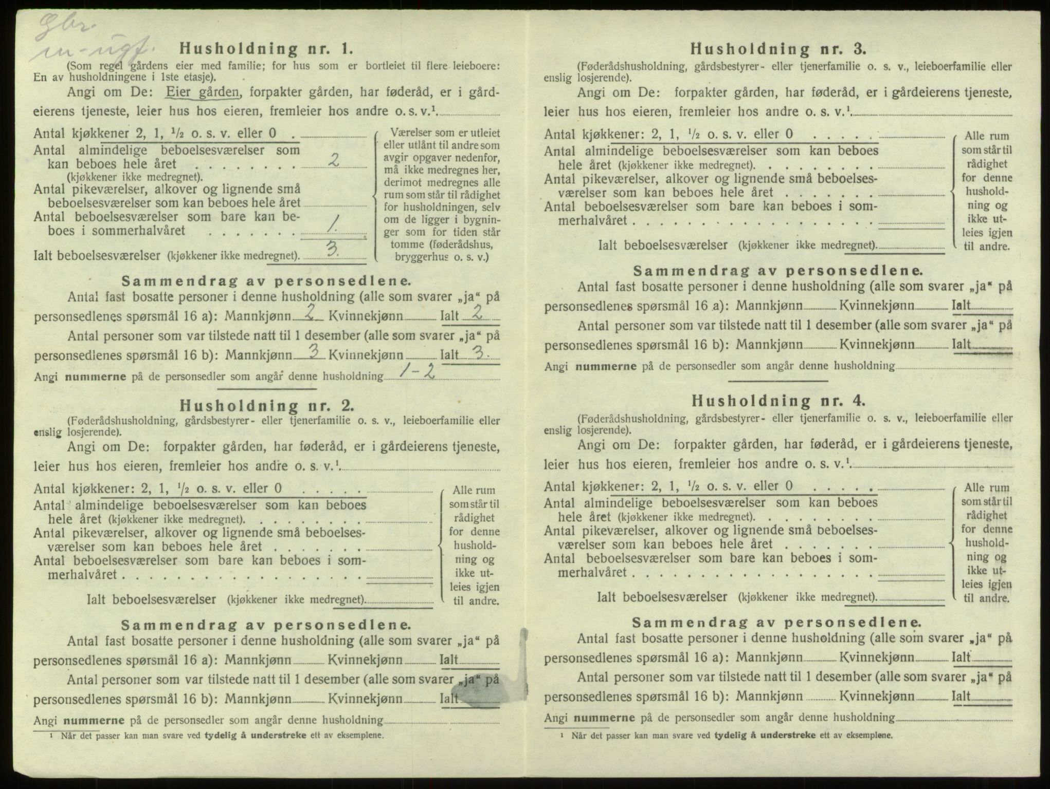 SAB, 1920 census for Innvik, 1920, p. 646