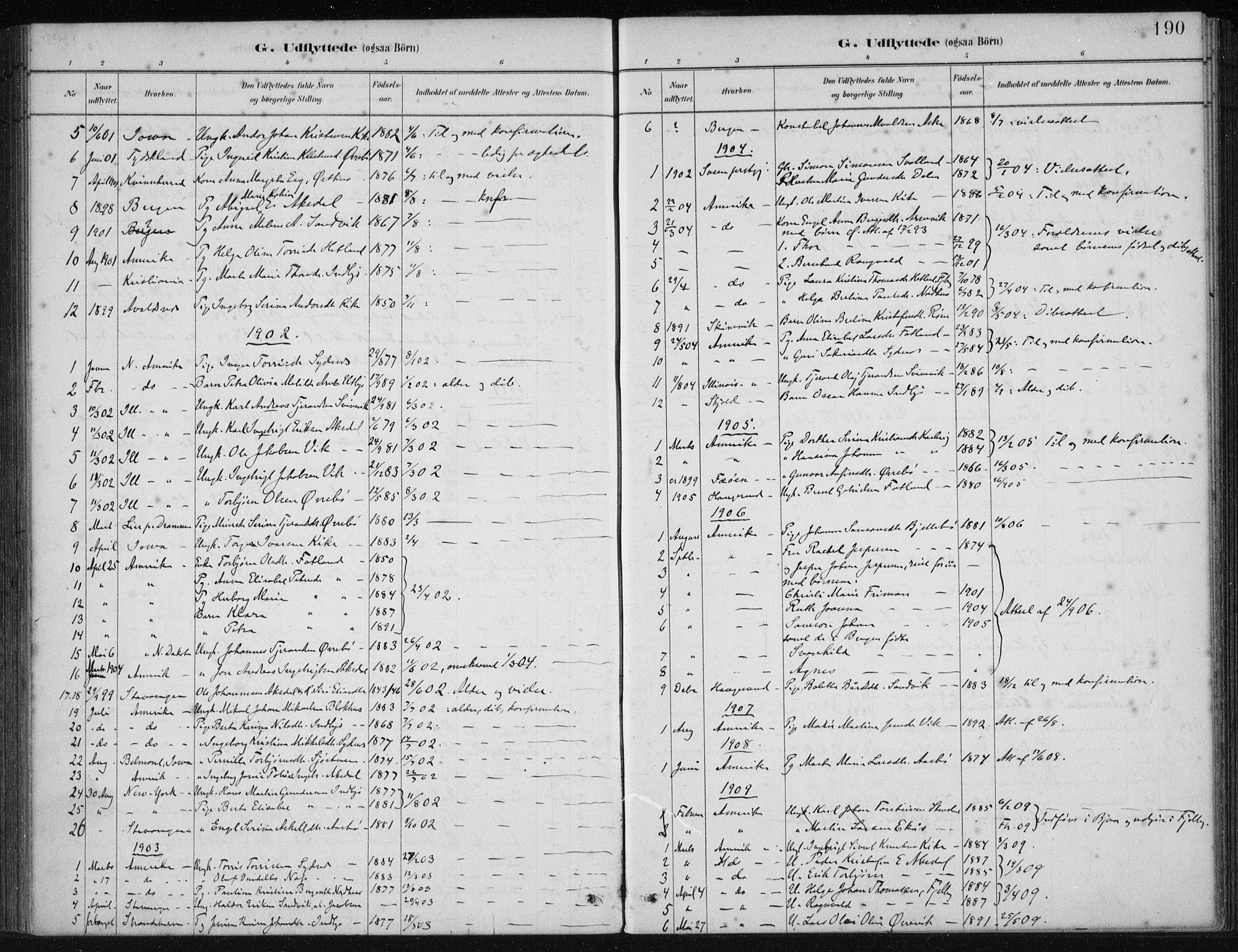 Fjelberg sokneprestembete, SAB/A-75201/H/Haa: Parish register (official) no. B  1, 1879-1919, p. 190