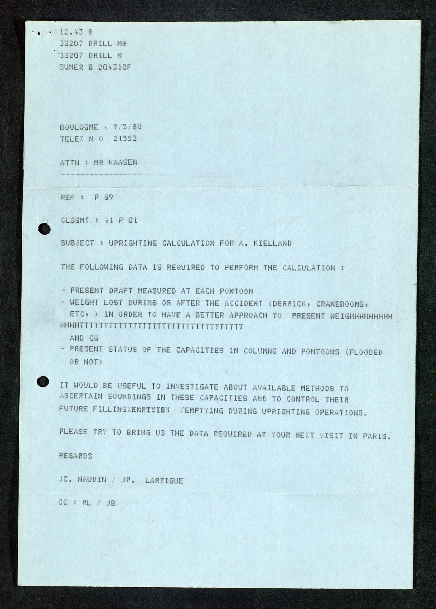 Pa 1503 - Stavanger Drilling AS, AV/SAST-A-101906/Da/L0012: Alexander L. Kielland - Saks- og korrespondansearkiv, 1980, p. 383