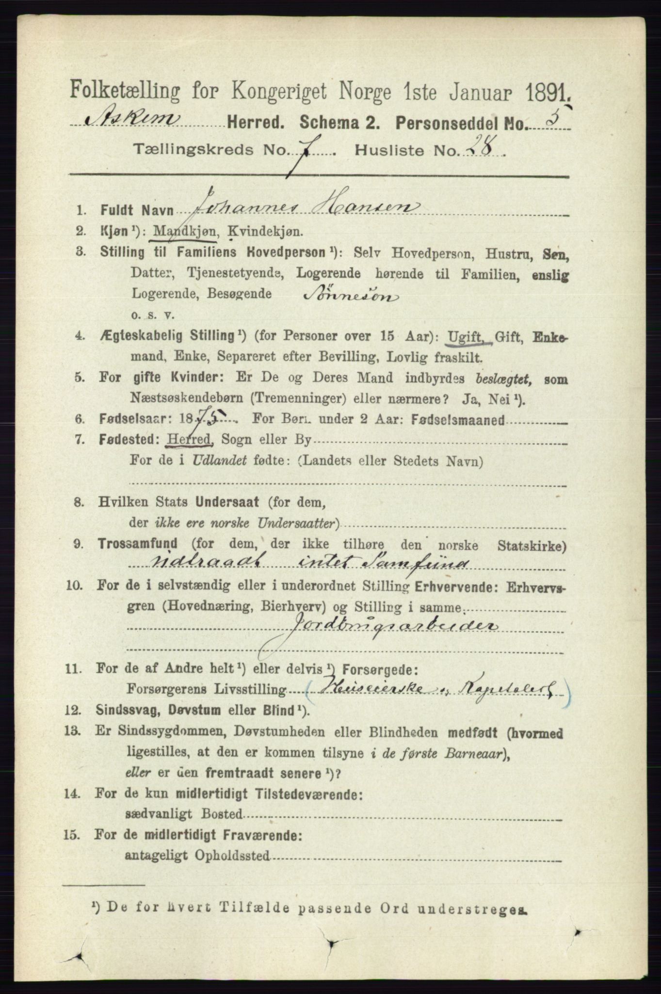 RA, 1891 census for 0124 Askim, 1891, p. 1174