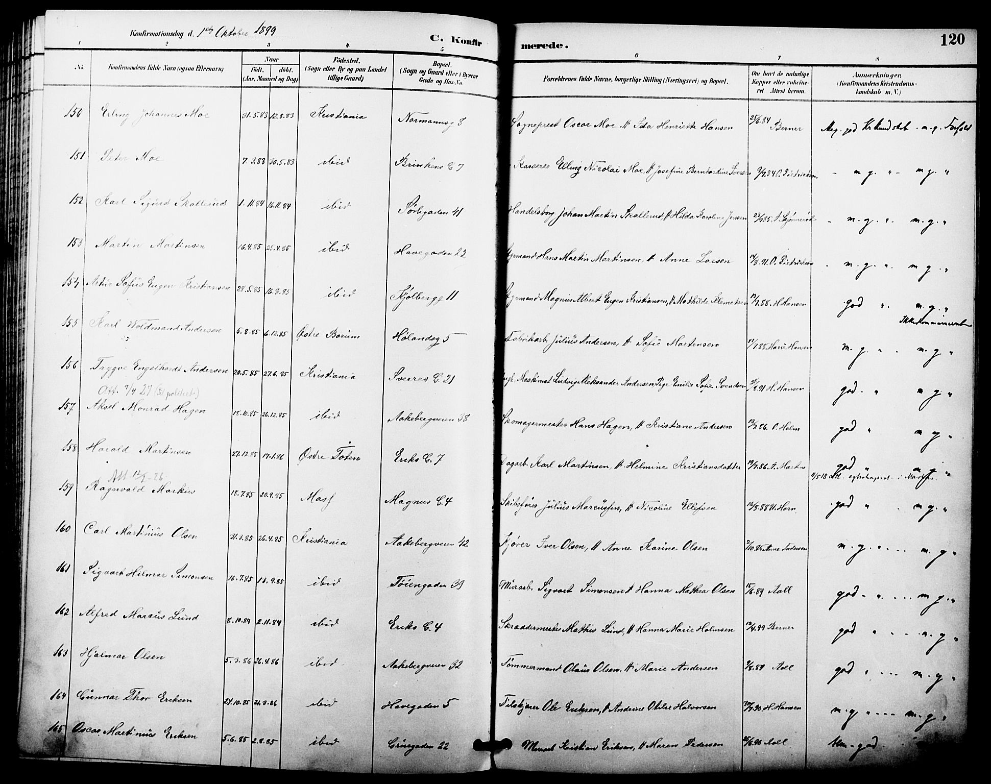 Kampen prestekontor Kirkebøker, AV/SAO-A-10853/F/Fa/L0008: Parish register (official) no. I 8, 1892-1902, p. 120