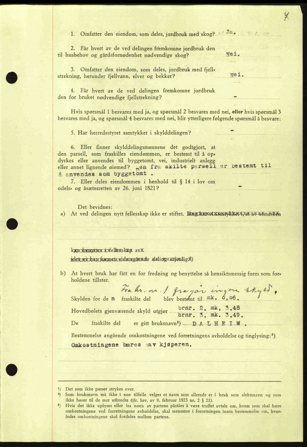 Nordmøre sorenskriveri, AV/SAT-A-4132/1/2/2Ca: Mortgage book no. A96, 1943-1944, Diary no: : 1951/1943