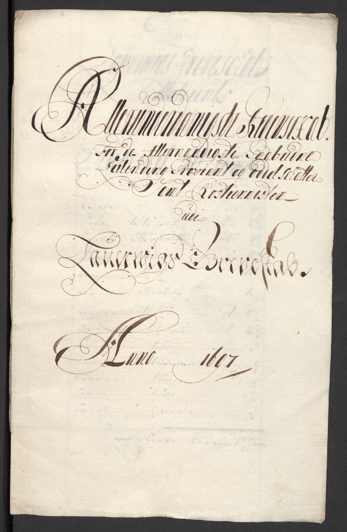 Rentekammeret inntil 1814, Reviderte regnskaper, Fogderegnskap, RA/EA-4092/R33/L1975: Fogderegnskap Larvik grevskap, 1696-1697, p. 120